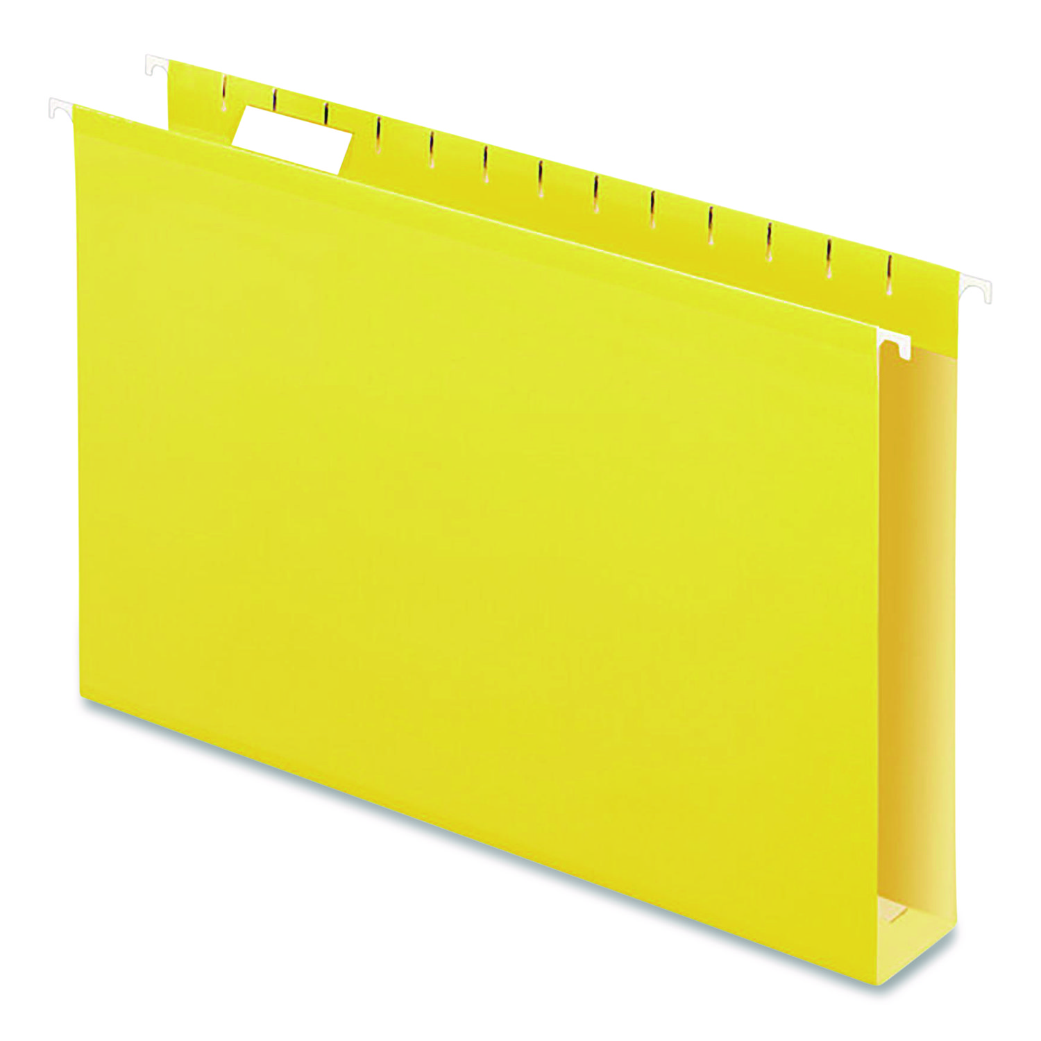 Extra Capacity Reinforced Hanging File Folders with Box Bottom, 2″ Capacity, Legal Size, 1/5-Cut Tabs, Yellow, 25/Box