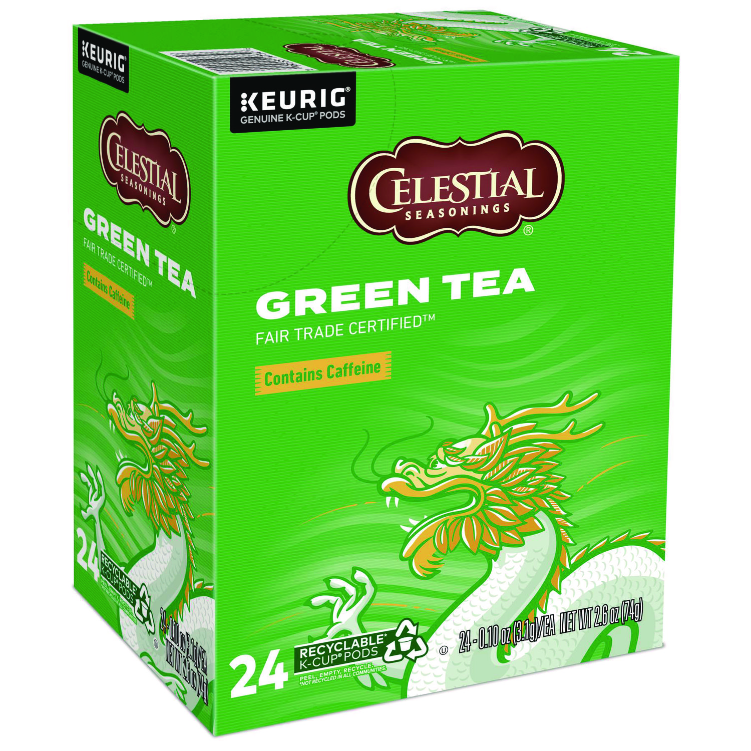 Green Tea K-Cups, 24/Box