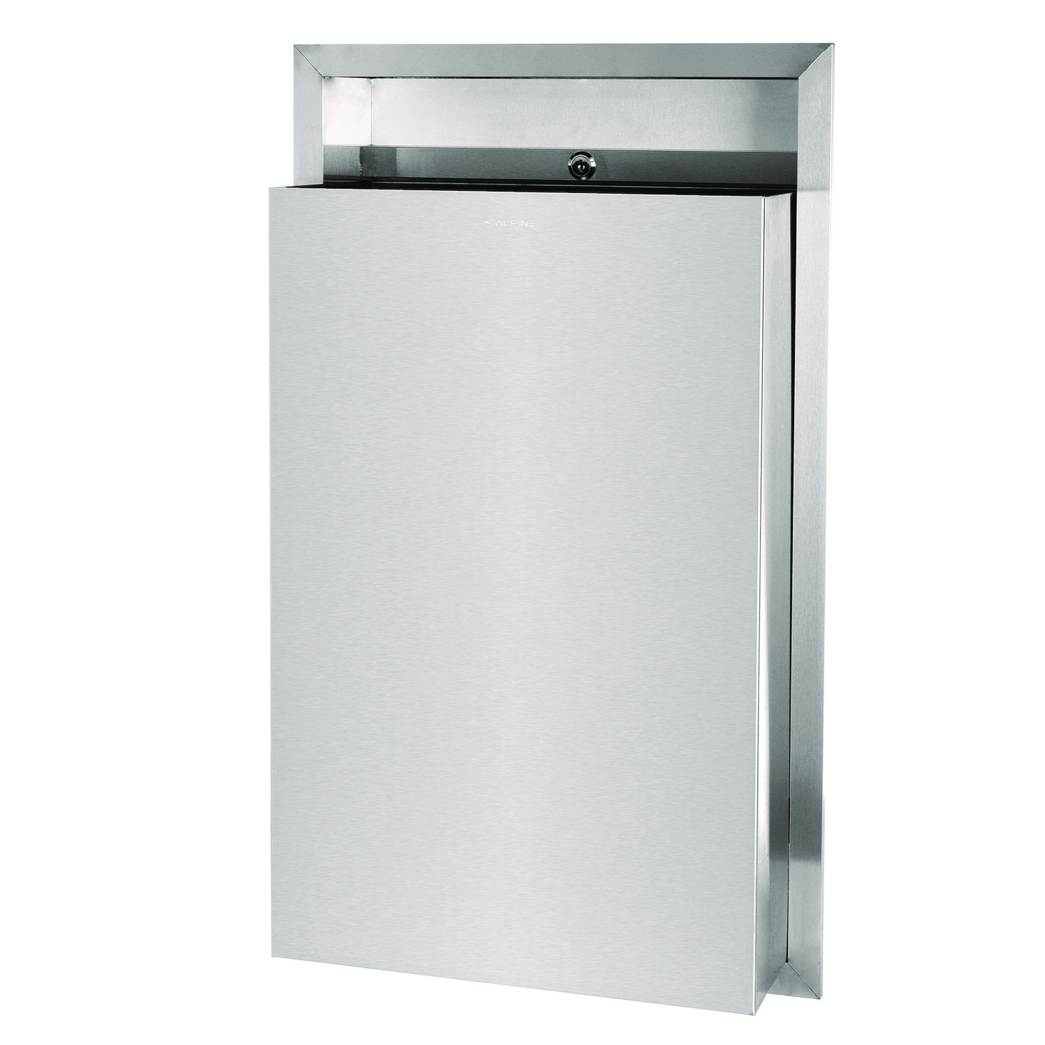 Stainless Steel Recessed 12 Gal Leak-Proof Waste Receptacle, Brushed Stainless Steel