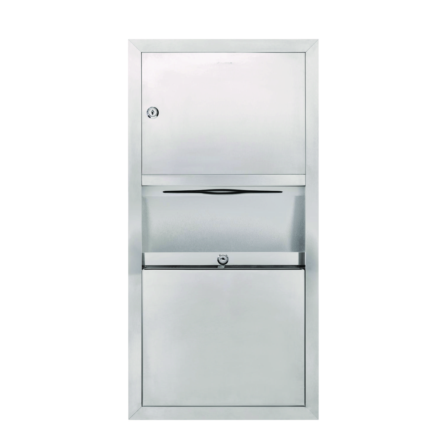 Stainless Steel Surface-Mounted Paper Towel Dispenser with Waste Receptacle, 28 x 4 x 14