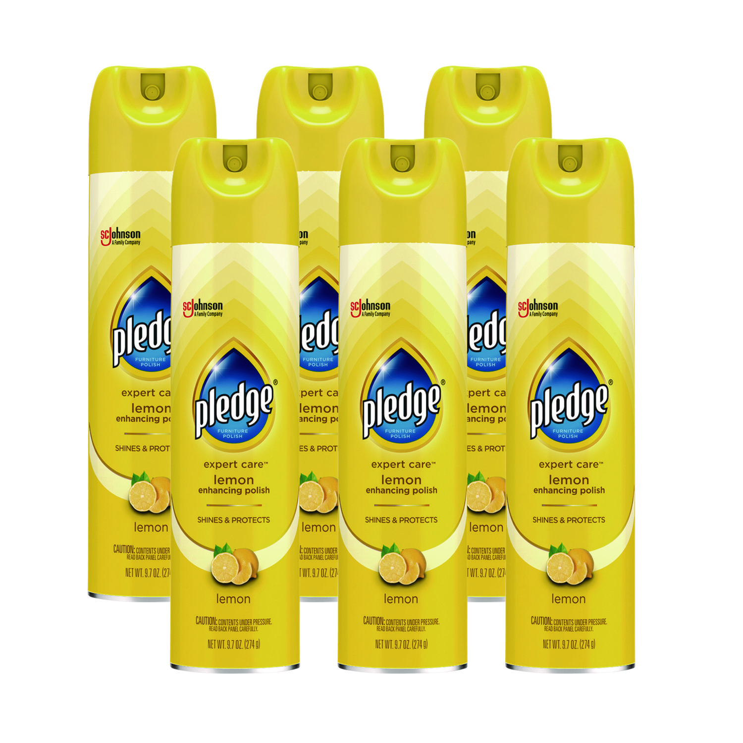 Furniture Polish, Lemon, 9.7 oz Aerosol Spray, 6/Carton