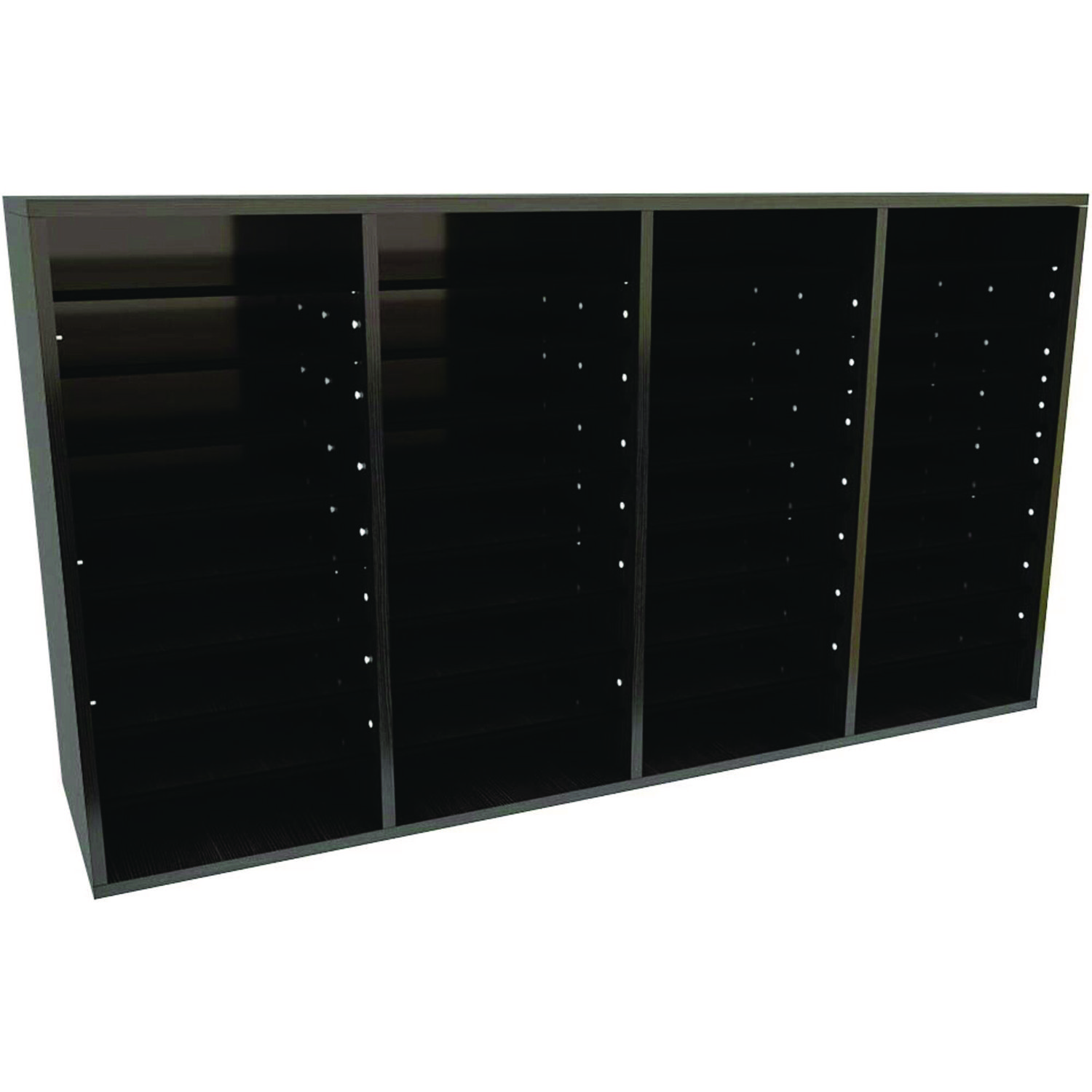 Wood Adjustable 36 Compartment Literature Organizer, 36 Sections, Letter Size, 39.3 x 11.8 x 23.9, Black