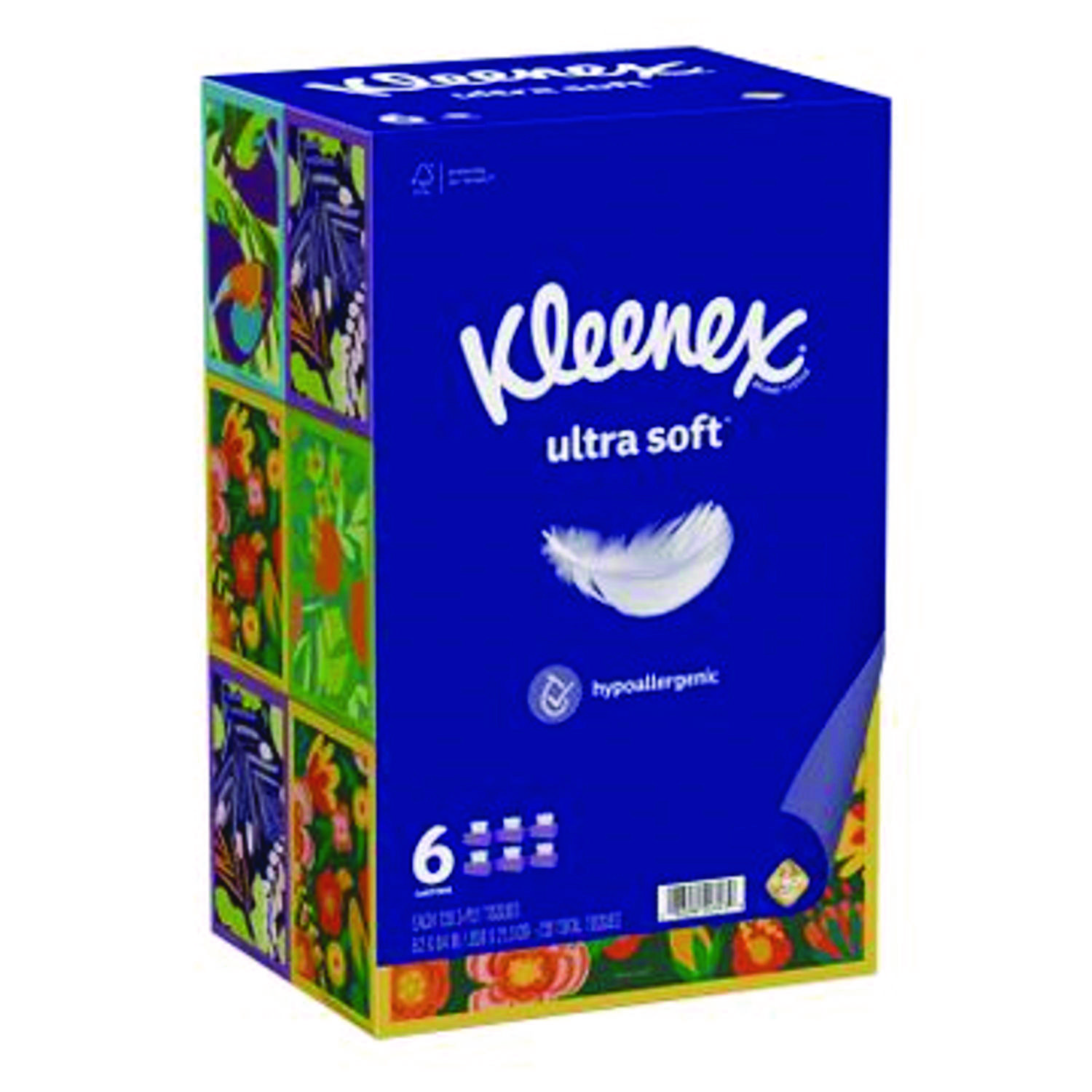 Kleenex® Ultra Soft Facial Tissue, 3-Ply, White, 120/Box, 6 Boxes/Pack, 4 Packs/Carton