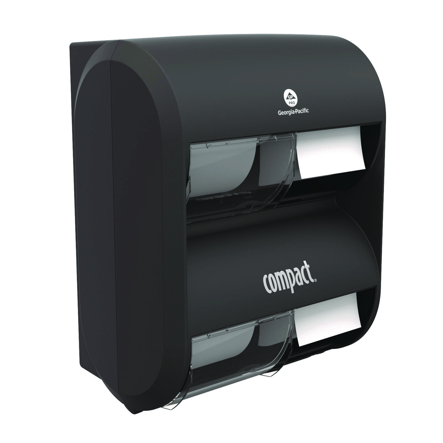 Georgia Pacific® Professional Compact Quad Vertical Four Roll Coreless Tissue Dispenser, 12.31 x 14.81 x 7.86, Black