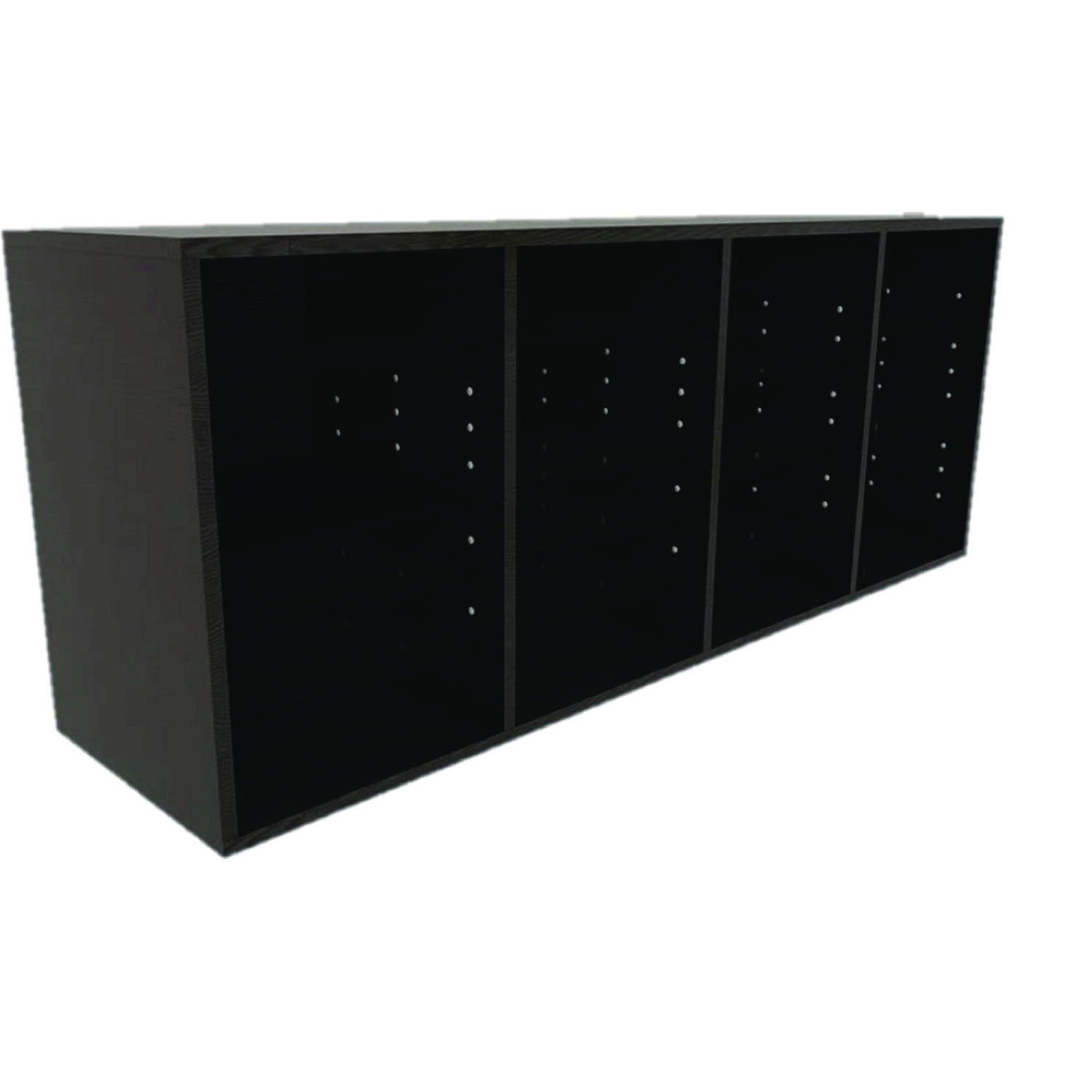 Wood Adjustable 24 Compartment Literature Organizer, 24 Sections, Letter Size, 39.3 x 11.8 x 16.3, Black