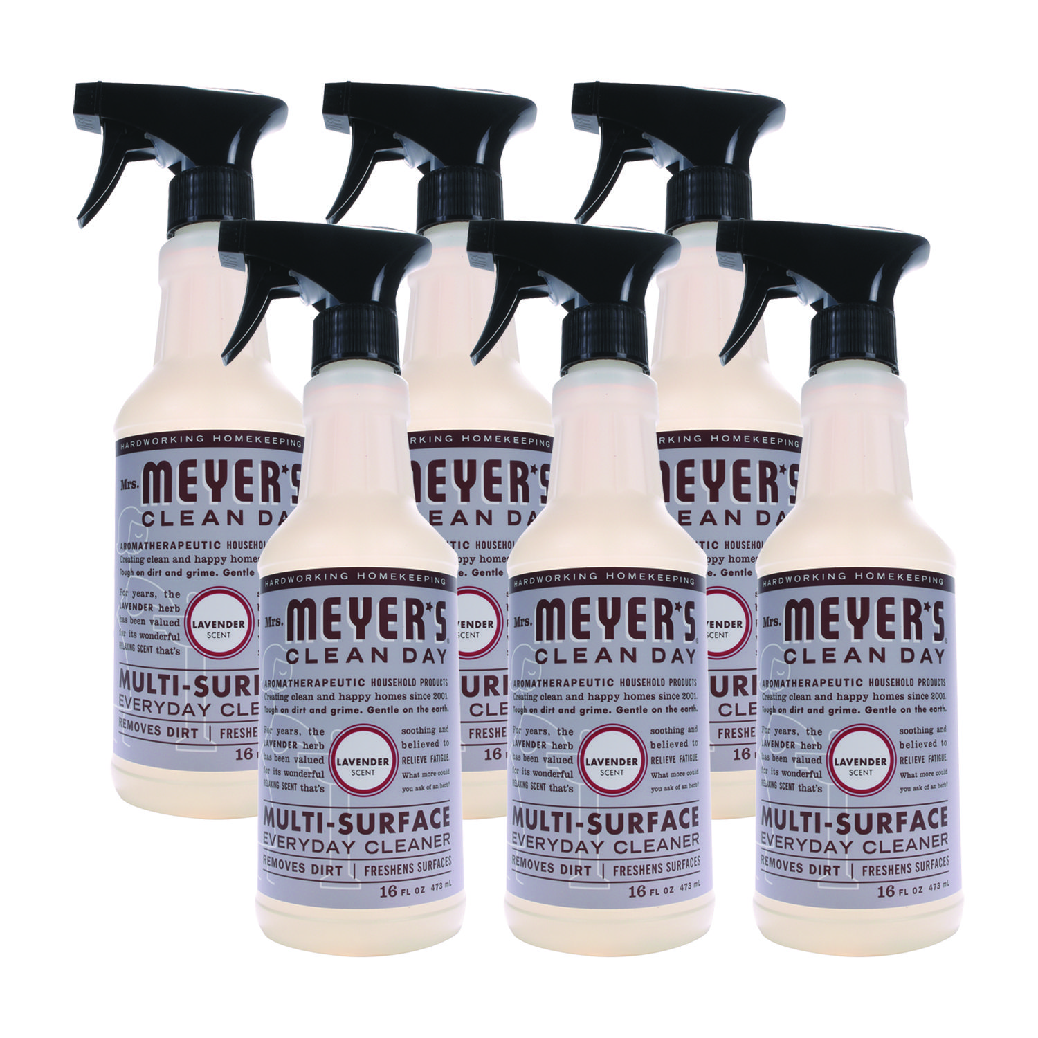 Mrs. Meyer's® Multi Purpose Cleaner, Lavender Scent, 16 oz Spray Bottle, 6/Carton