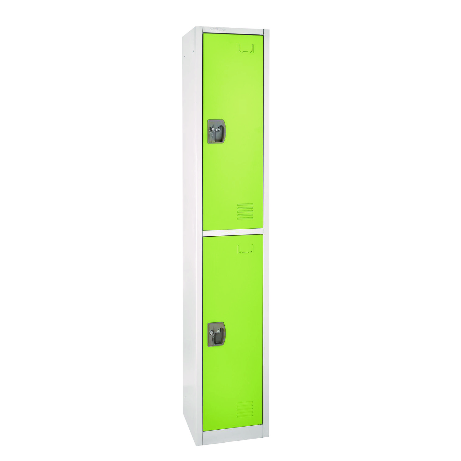 Steel Storage Locker, 2 Compartment, 12 x 12 x 72, Green