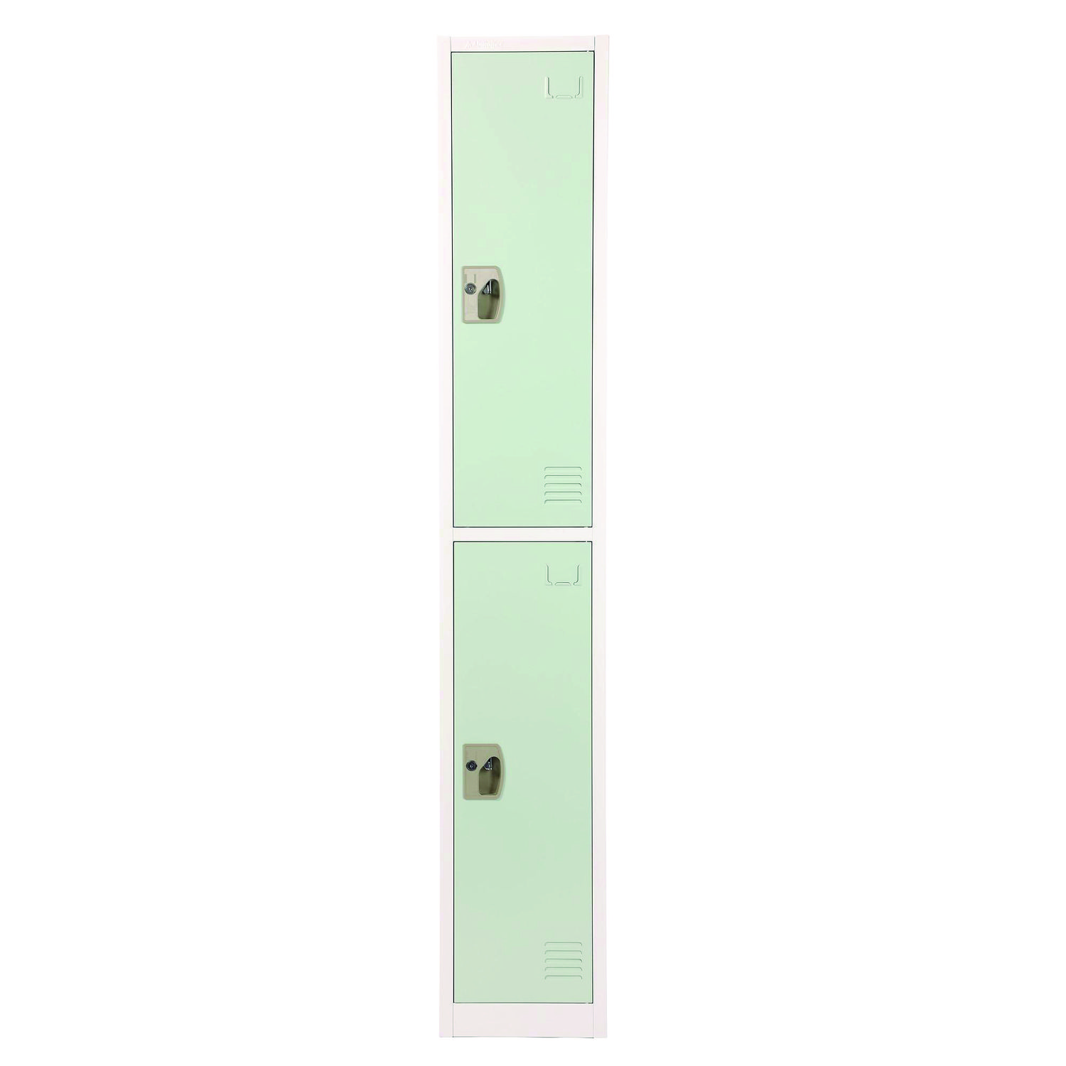 Steel Storage Locker, 2 Compartment, 12 x 12 x 72, Misty Green