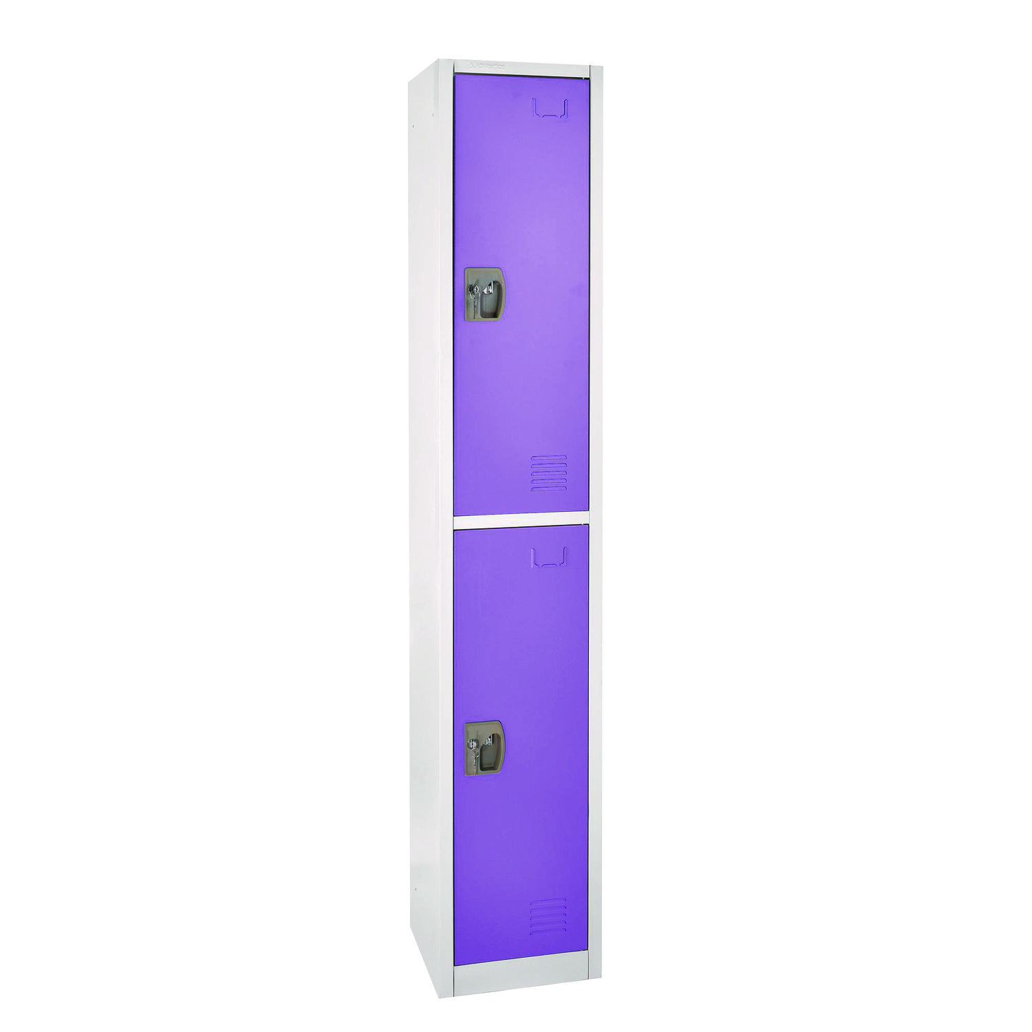 Steel Storage Locker, 2 Compartment, 12 x 12 x 72, Purple