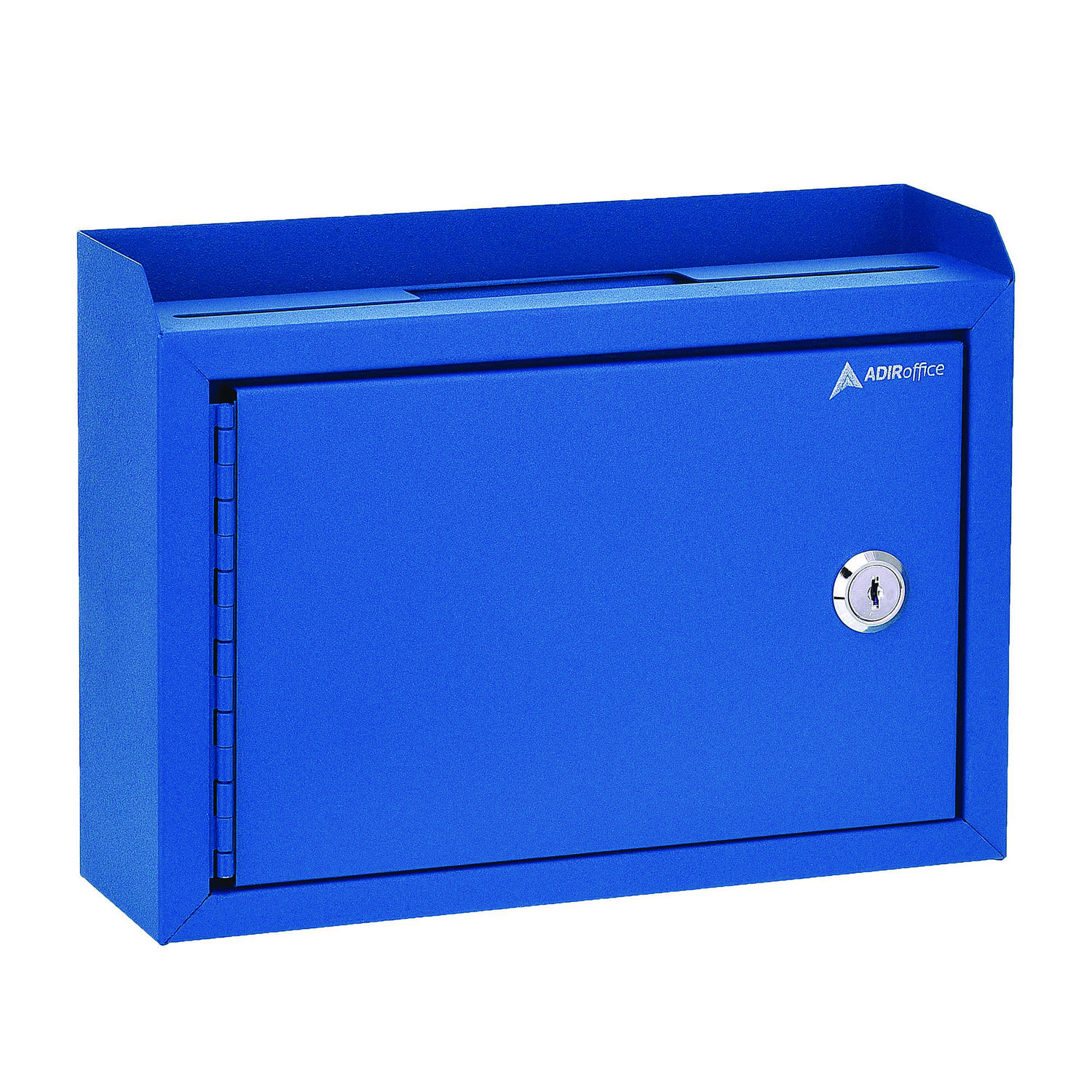 Medium Size Steel Multi-Purpose Secure Drop Box, 9.8 x 3.4 x 7.5, Blue