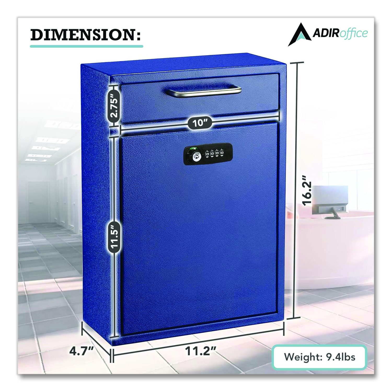 Mail Box Lockable Large Secure Drop Box Wall Mounted Locking Mail Box with Key and ...