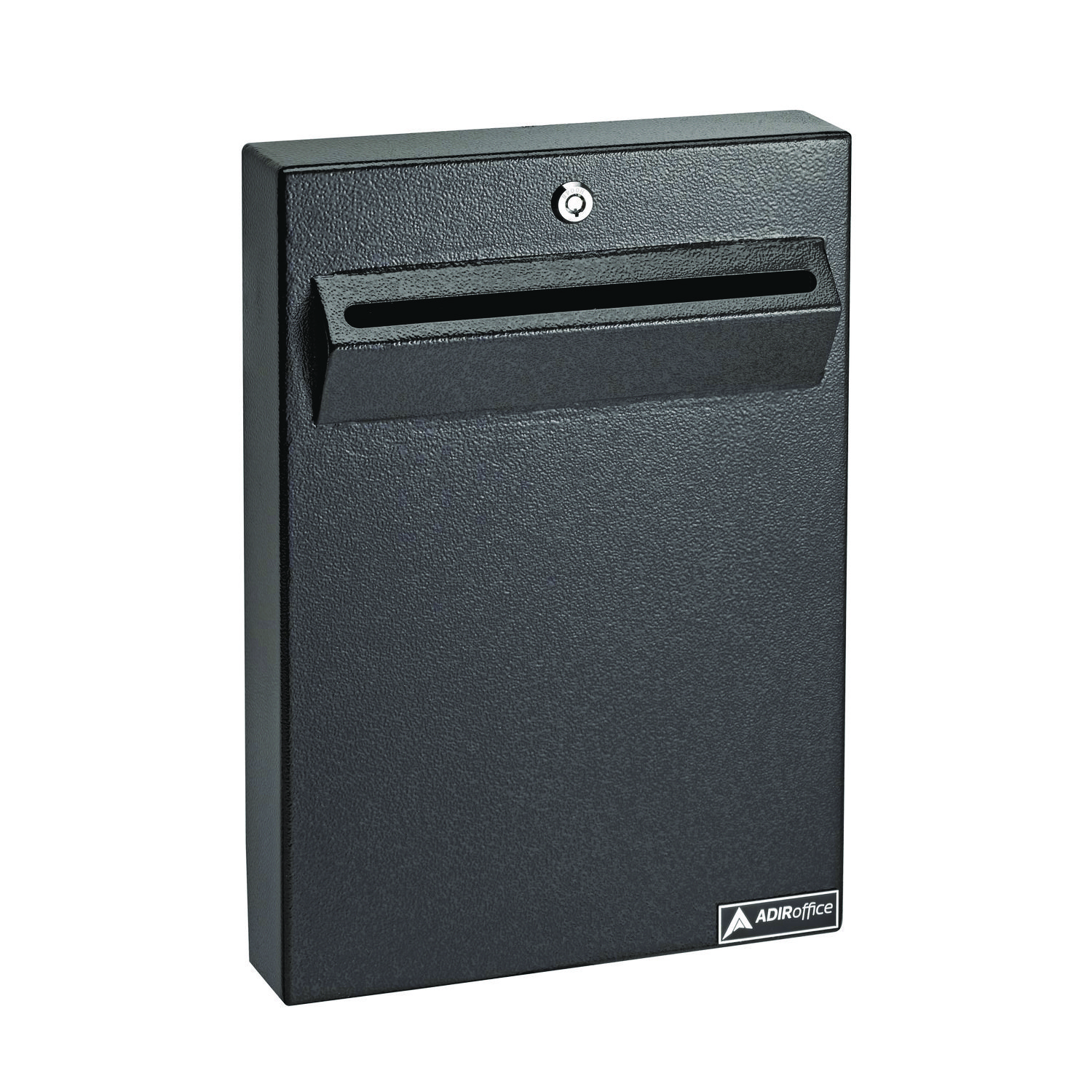 Large Wall Mounted Weatherproof Steel Secure Drop Box, 11 x 2.4 x 16, Black