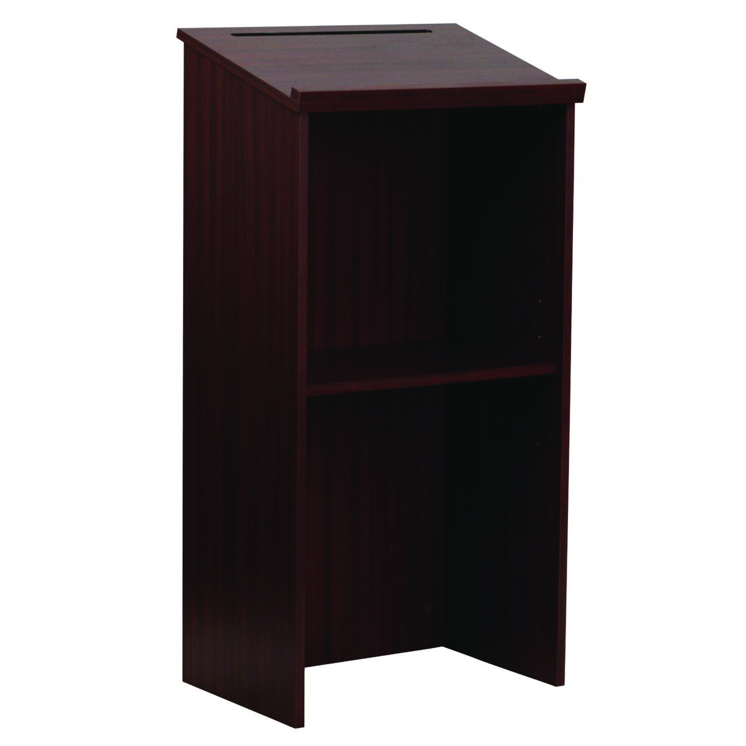 Wood Stand-up Podium Lectern Speaker Stand, 23 x 15 x 45.8, Mahogany