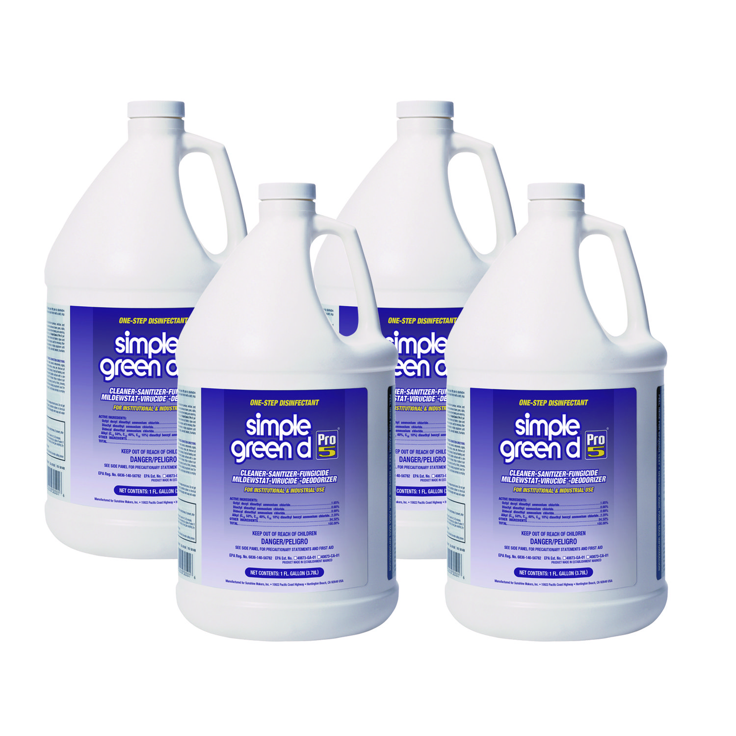 d Pro 5 Disinfectant, 1 gal Bottle, 4/Carton