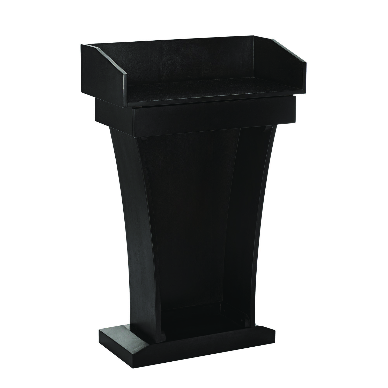 Wood Stand-Up Podium Lectern Speaker Stand with Drawer and Storage Area, 27.55 x 14 x 43.3, Black