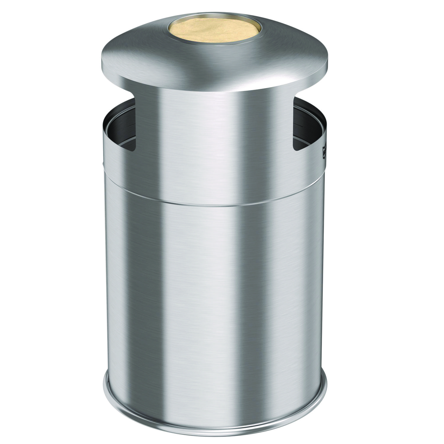 Extra-Large Dual Side-Entry Trash Can, Outdoor, 50 gal, Stainless Steel, Silver