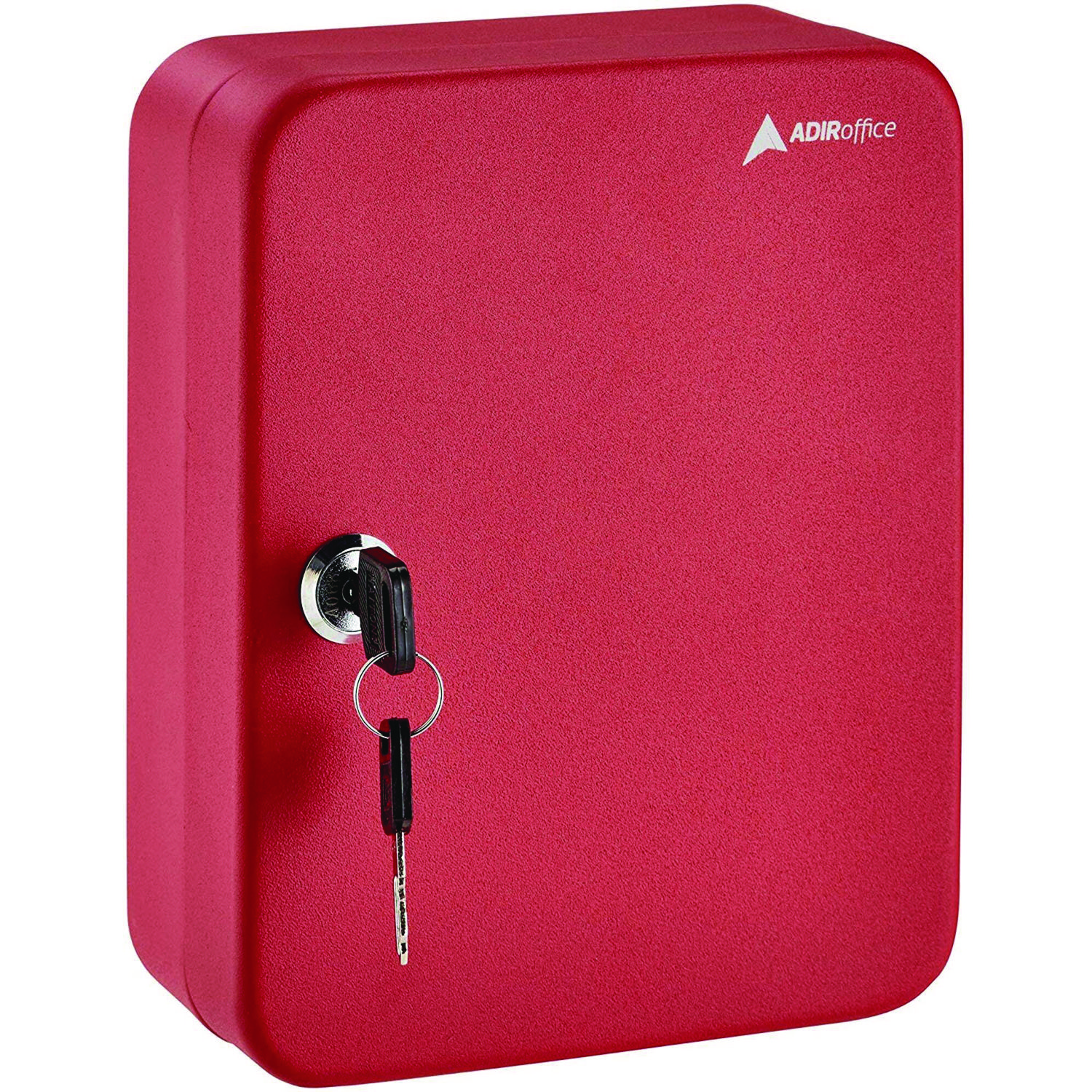 Steel Secure Key Cabinet with Key Lock, 48-Key, 7.1 x 3.1 x 10, Stainless Steel 304, Red