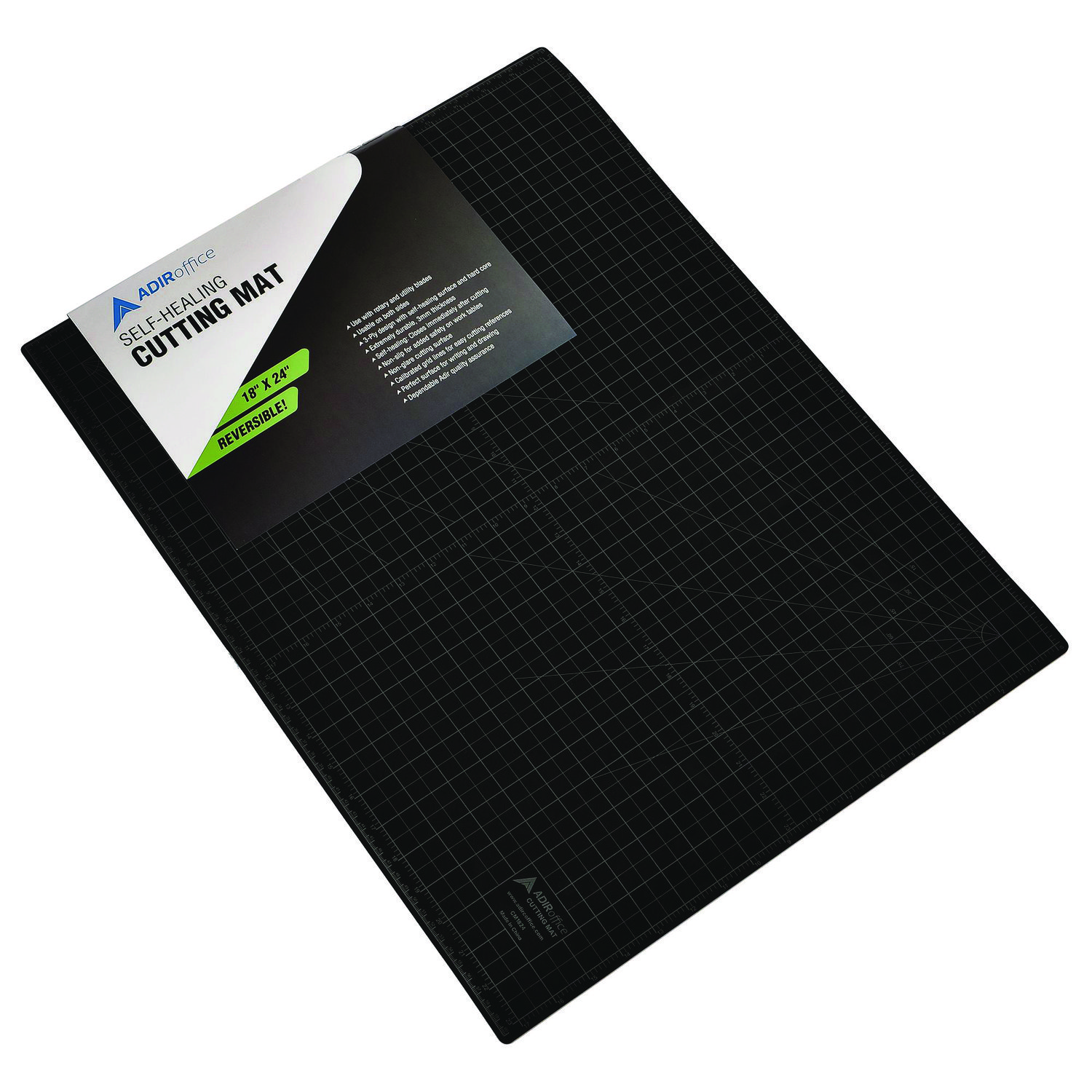 Reversible Self Healing Cutting Mat, 18 x 24, Green/Black