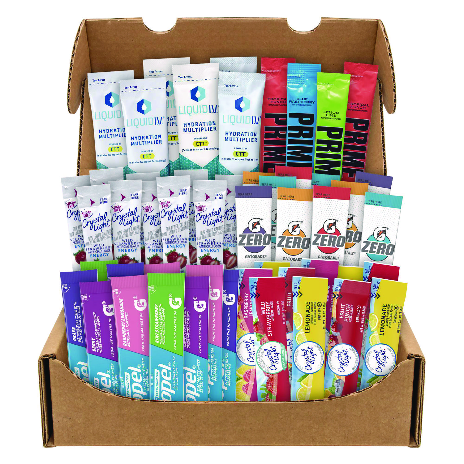 Drink Mixes Snack Box, 50 Assorted Mixes/Box