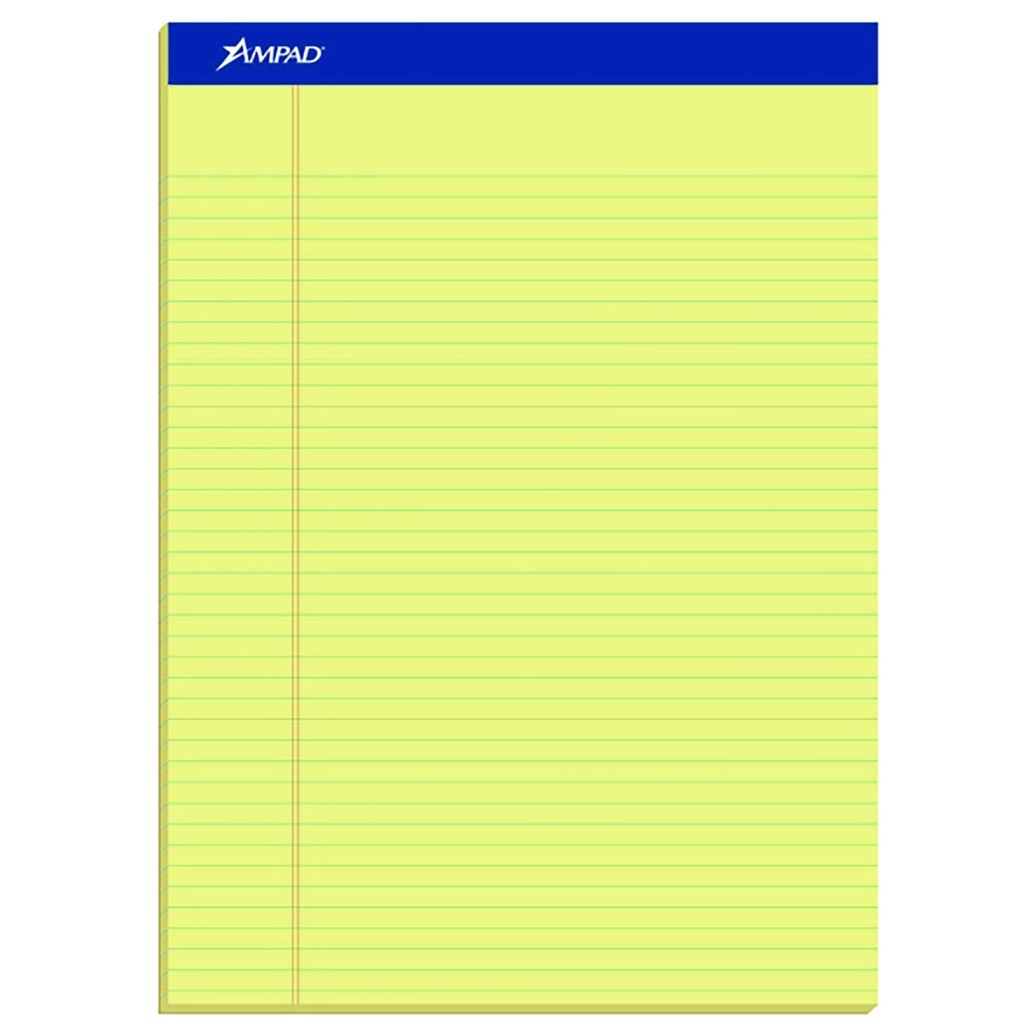 Perforated Writing Pads, Narrow Rule, 50 Canary-Yellow 8.5 x 11.75 Sheets, Dozen