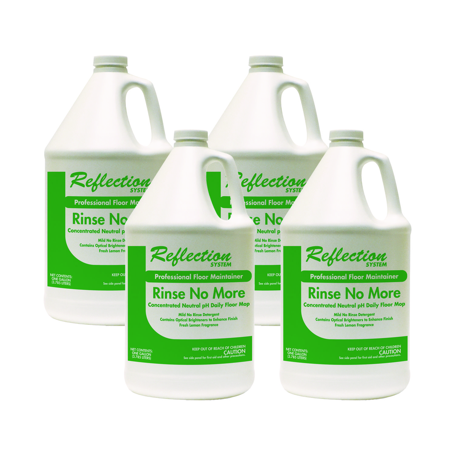 Rinse-No-More Floor Cleaner, Lemon Scent, 1 gal, Bottle, 4/Carton