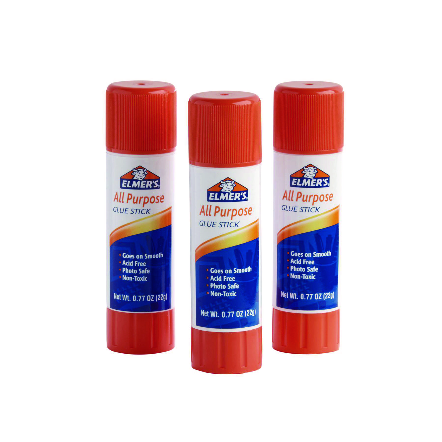 All Purpose Glue Stick, 0.77 oz, Dries Clear, 3/Pack