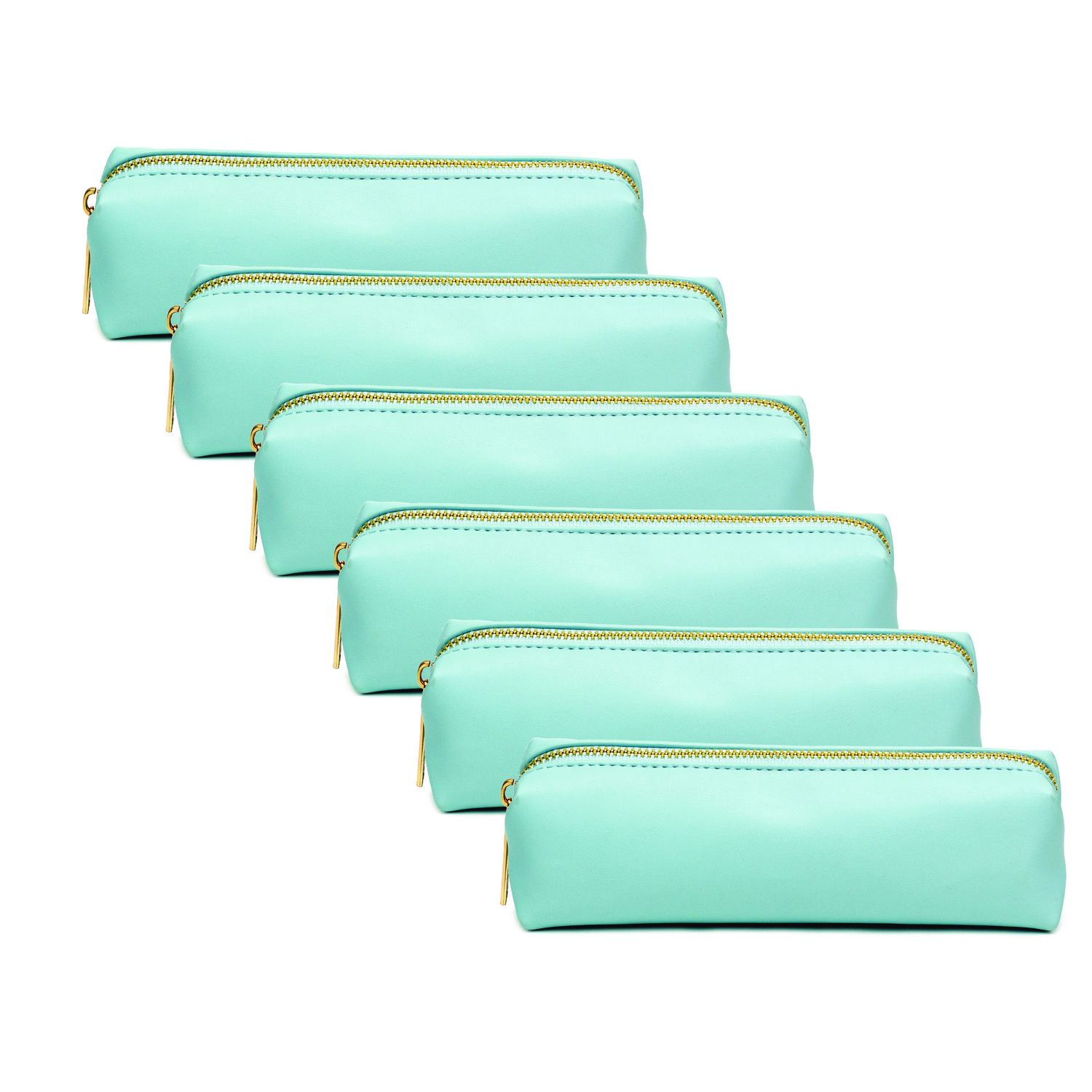 PUKKA PAD® Pencil Case, 7.9 x 2 x 2, Blue, 6/Pack