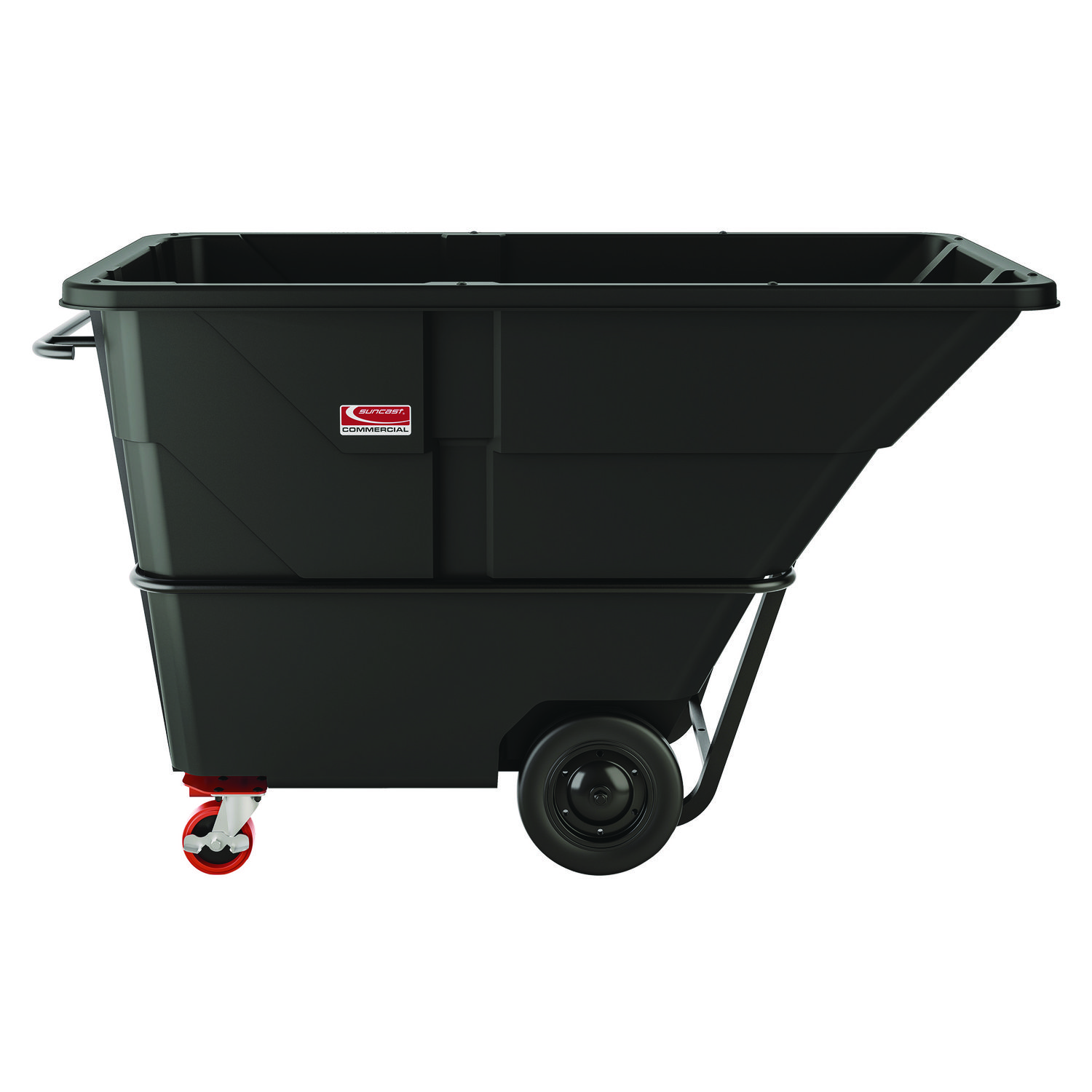 Heavy Duty Tilt Truck, 2 cu yd, Plastic, Black/Red