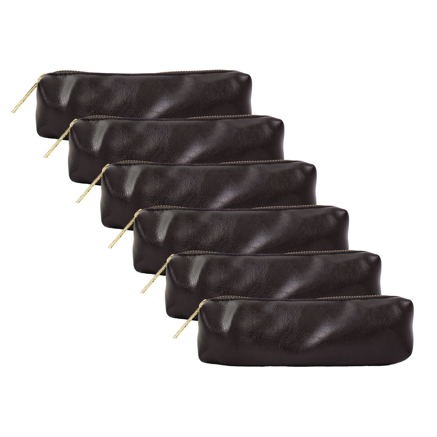 Pencil Case, 7.9 x 2 x 2, Black, 6/Pack