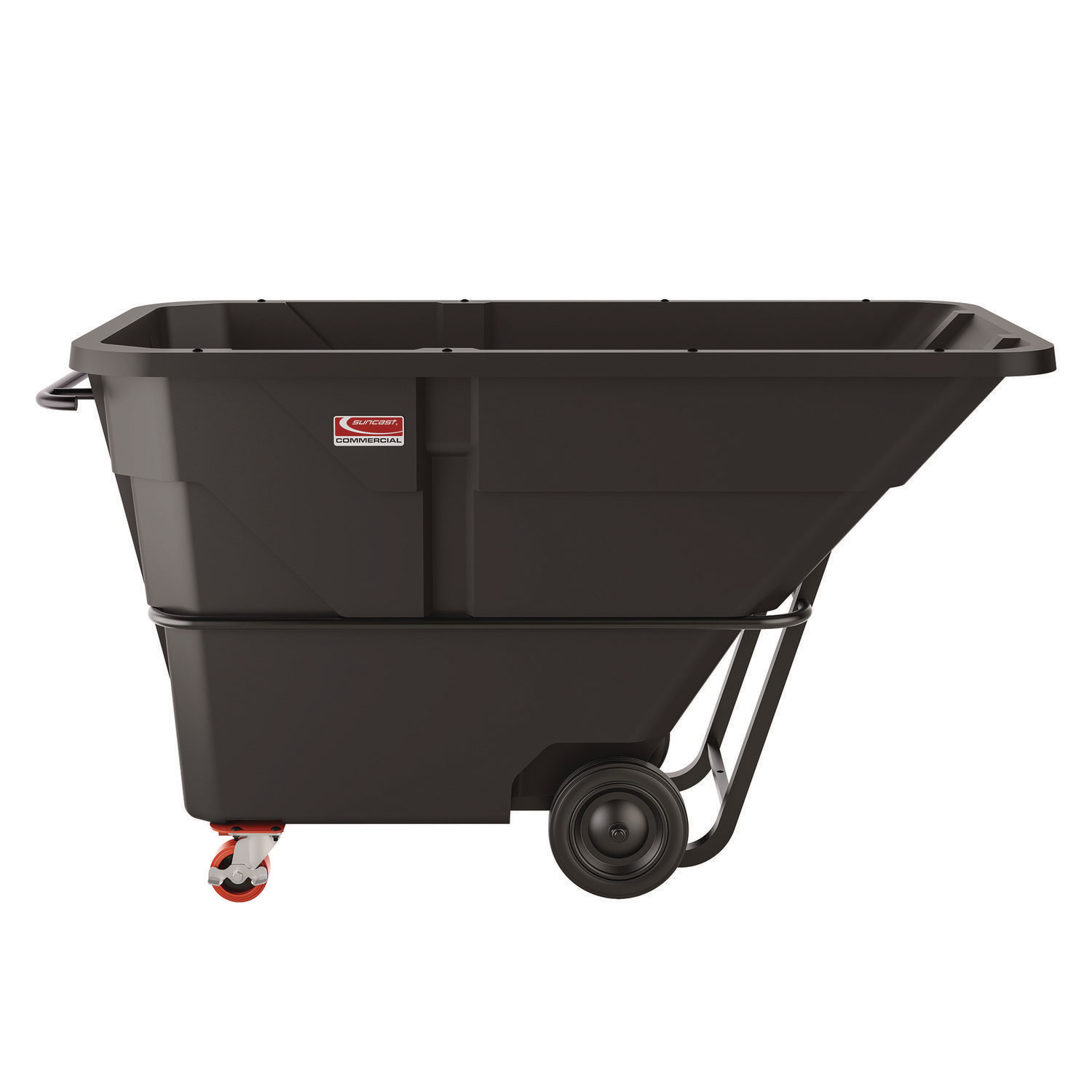 Standard Duty Tilt Truck, 1.5 cu yd, Plastic, Black/Red