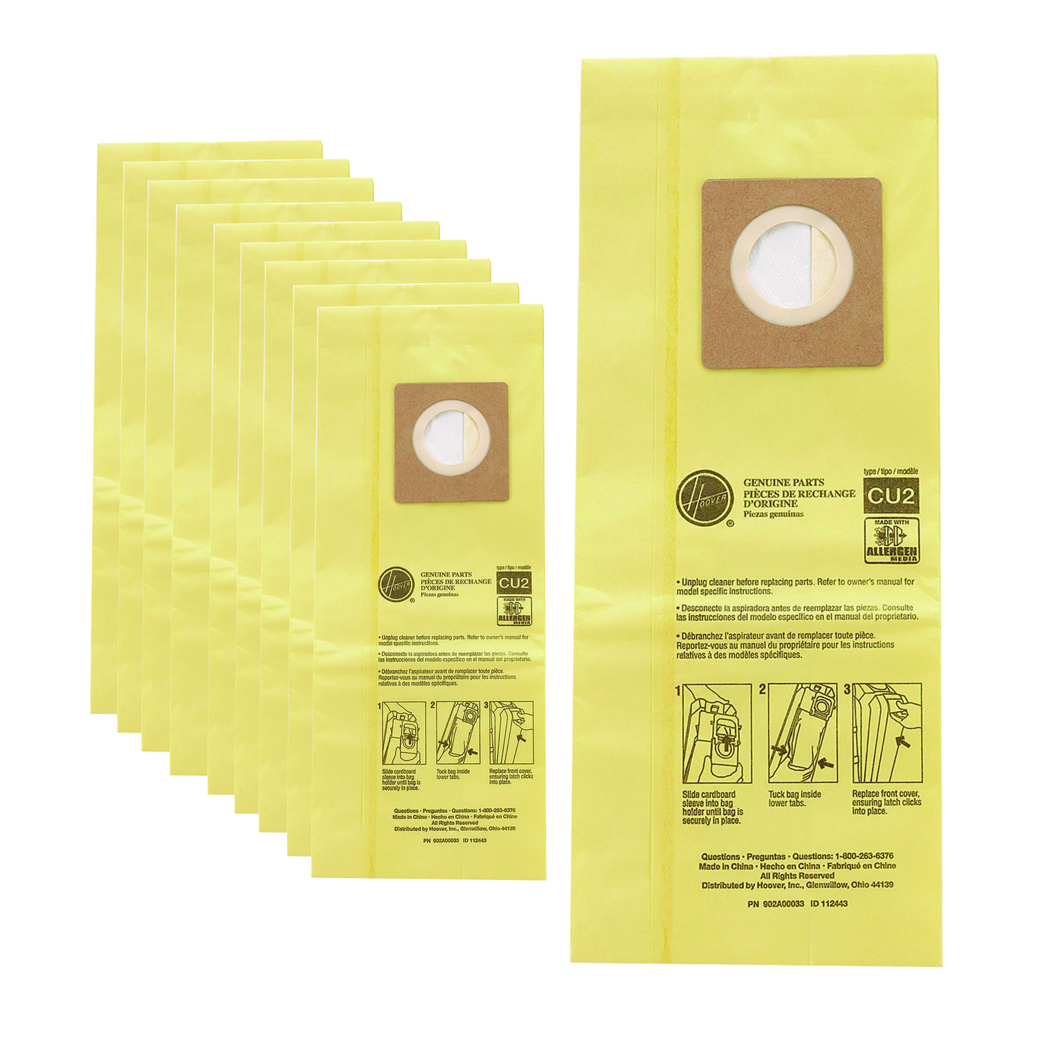 HushTone Vacuum Bags, Yellow, 10/Pack