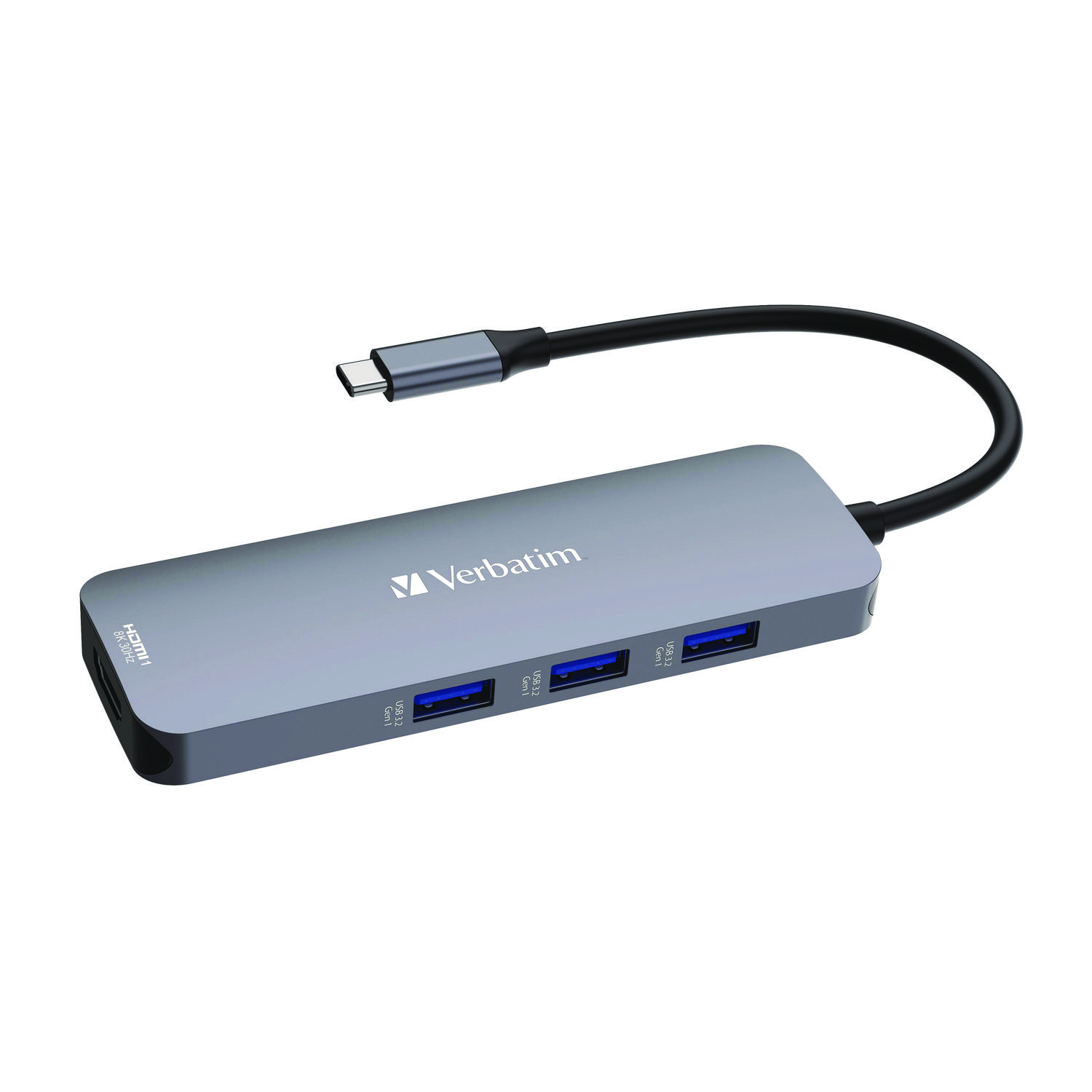 USB-C Pro Multiport Hub8 Port, Gray - pacificofficeproducts