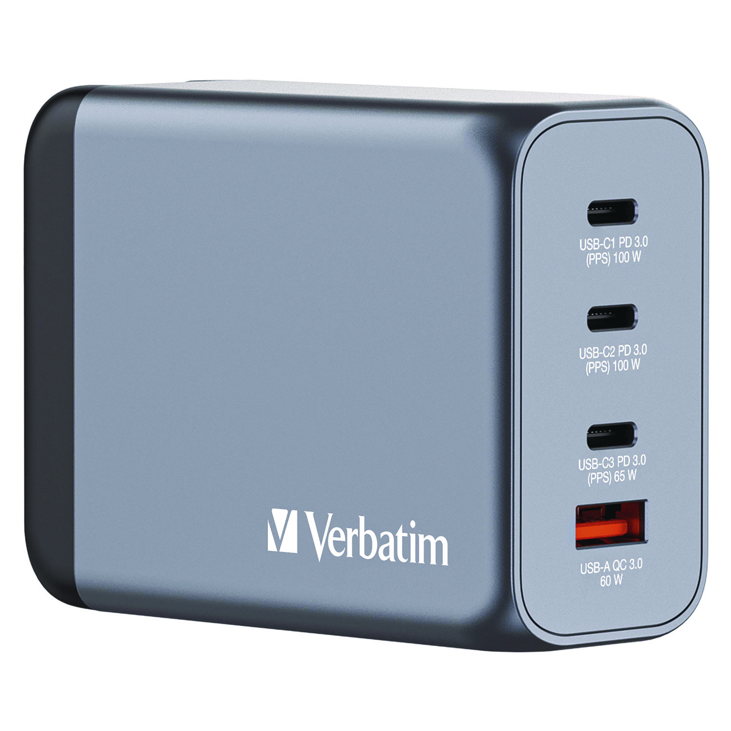 200 W 4-Port GaN Wall Charger, Black/Gray