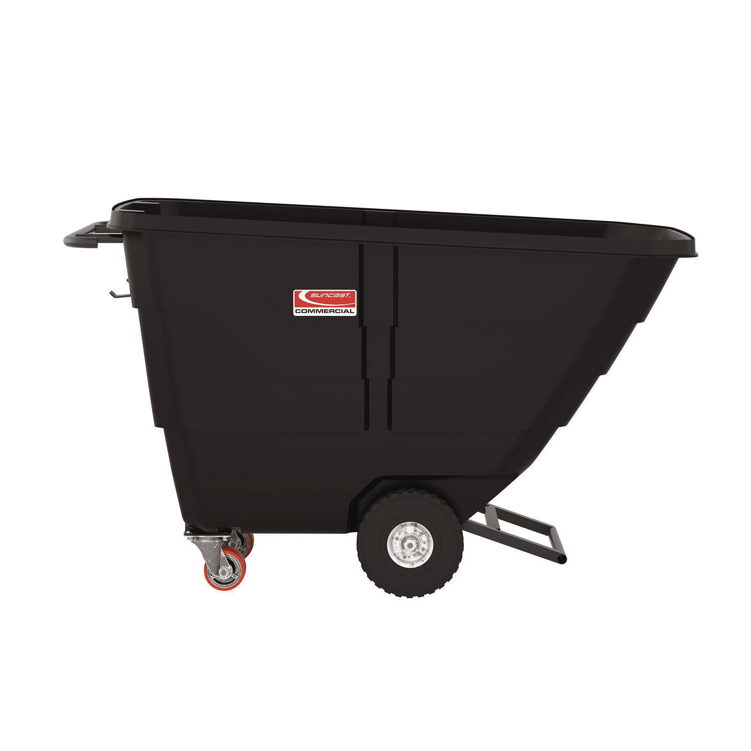 Light Duty Tilt Truck, 0.5 cu yd, Plastic Black/Red