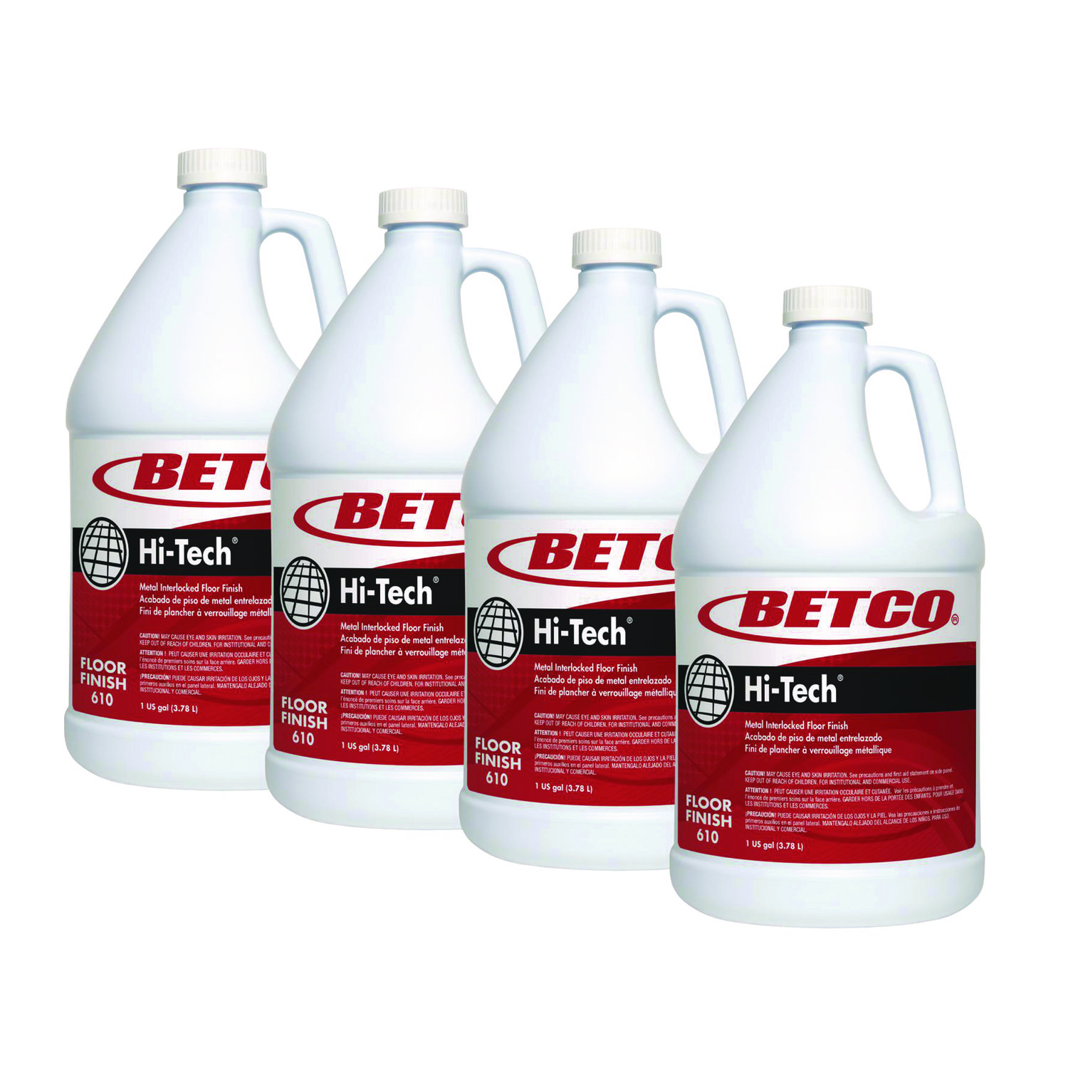 Hi Tech Floor Finish, 1 gal Bottle, 4/Carton