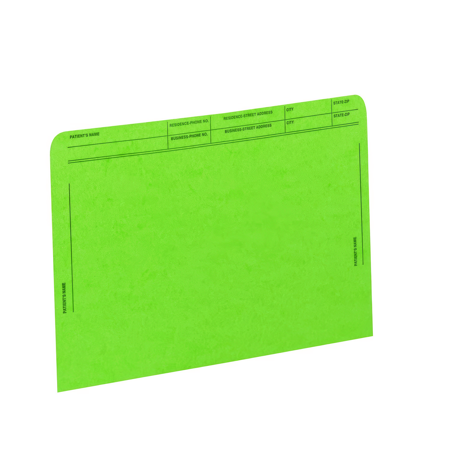 Patient File Pocket, Letter Size, Green, 50/Box