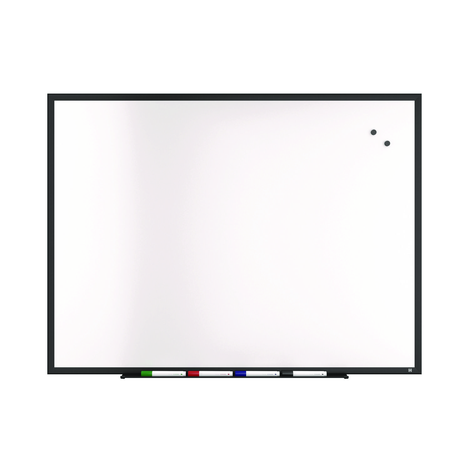 Magnetic Steel Dry Erase Board, 36″ x 48″, White Surface, Black Aluminum Frame