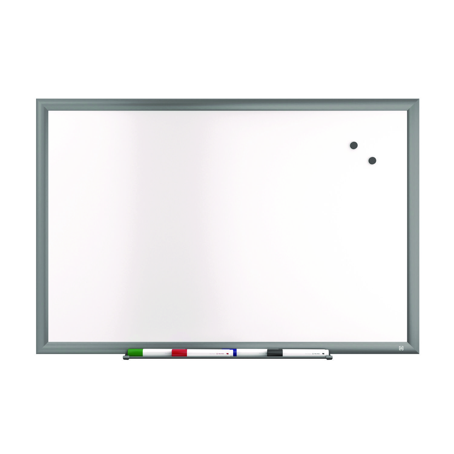 Magnetic Porcelain Dry Erase Board, 36″ x 24″, White Surface, Gray/Natural Aluminum Frame