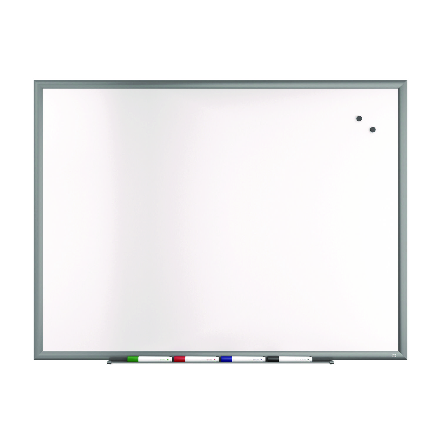 Magnetic Porcelain Dry Erase Board, 48″ x 36″, White Surface, Gray/Natural Aluminum Frame