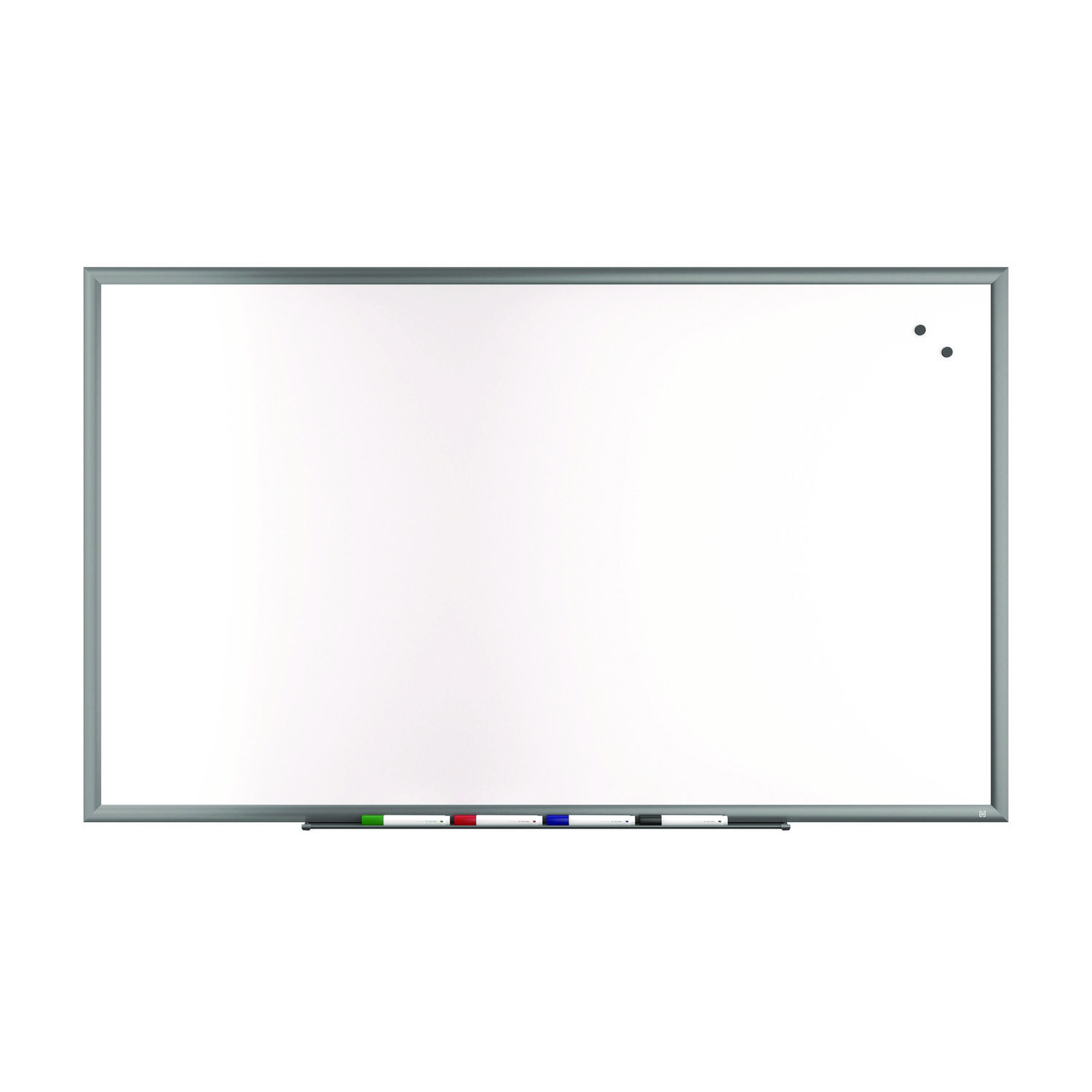 Magnetic Porcelain Dry Erase Board, 60″ x 36″, White Surface, Gray/Natural Aluminum Frame