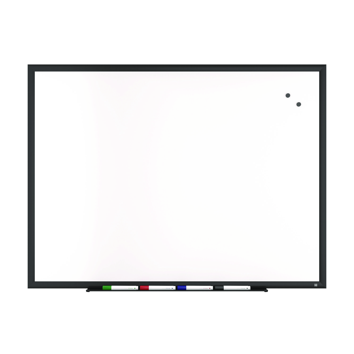 Magnetic Porcelain Dry Erase Board, 48″ x 36″, White Surface, Black Aluminum Frame