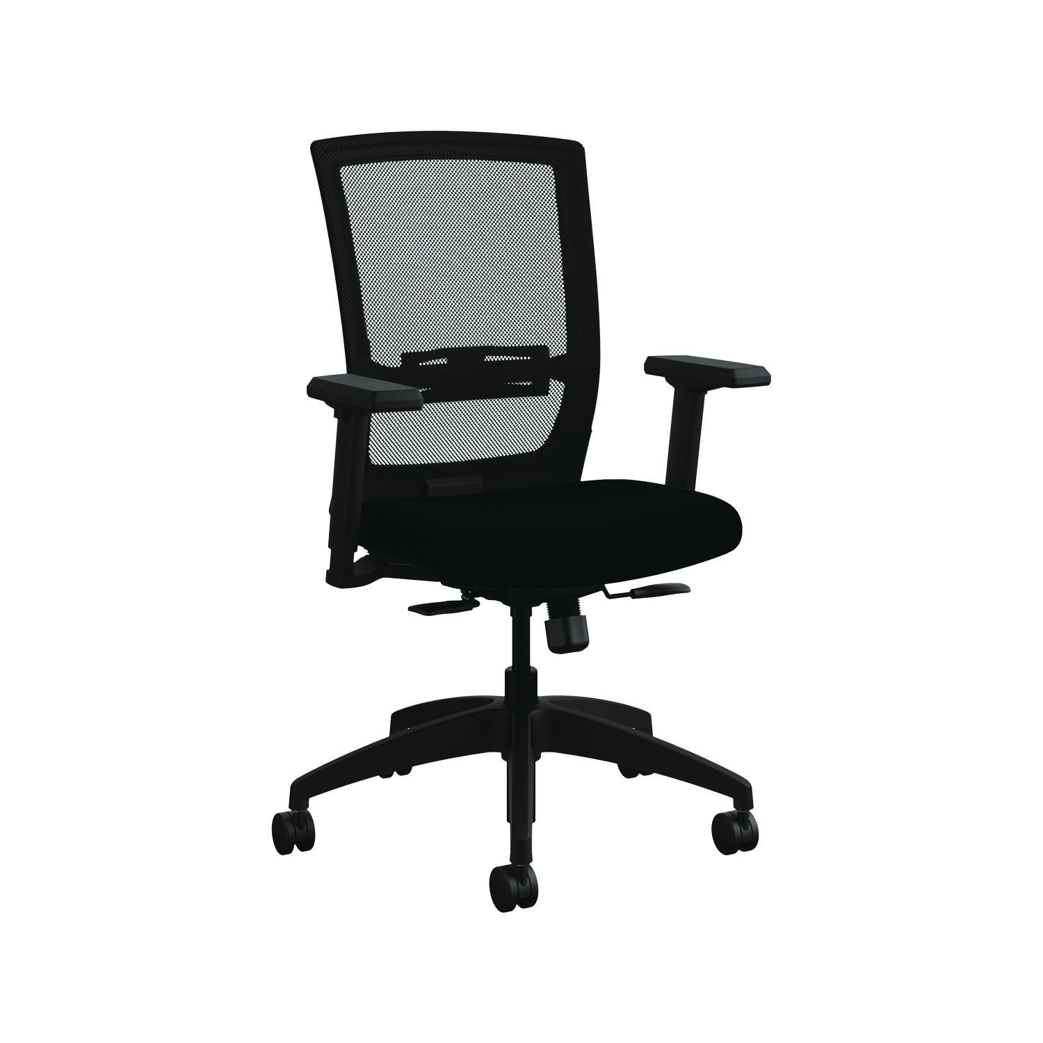 Quip Ergonomic Mesh Back Swivel Task Chair, Supports Up to 300 lb, Black Seat, Carbon Back, Black Base