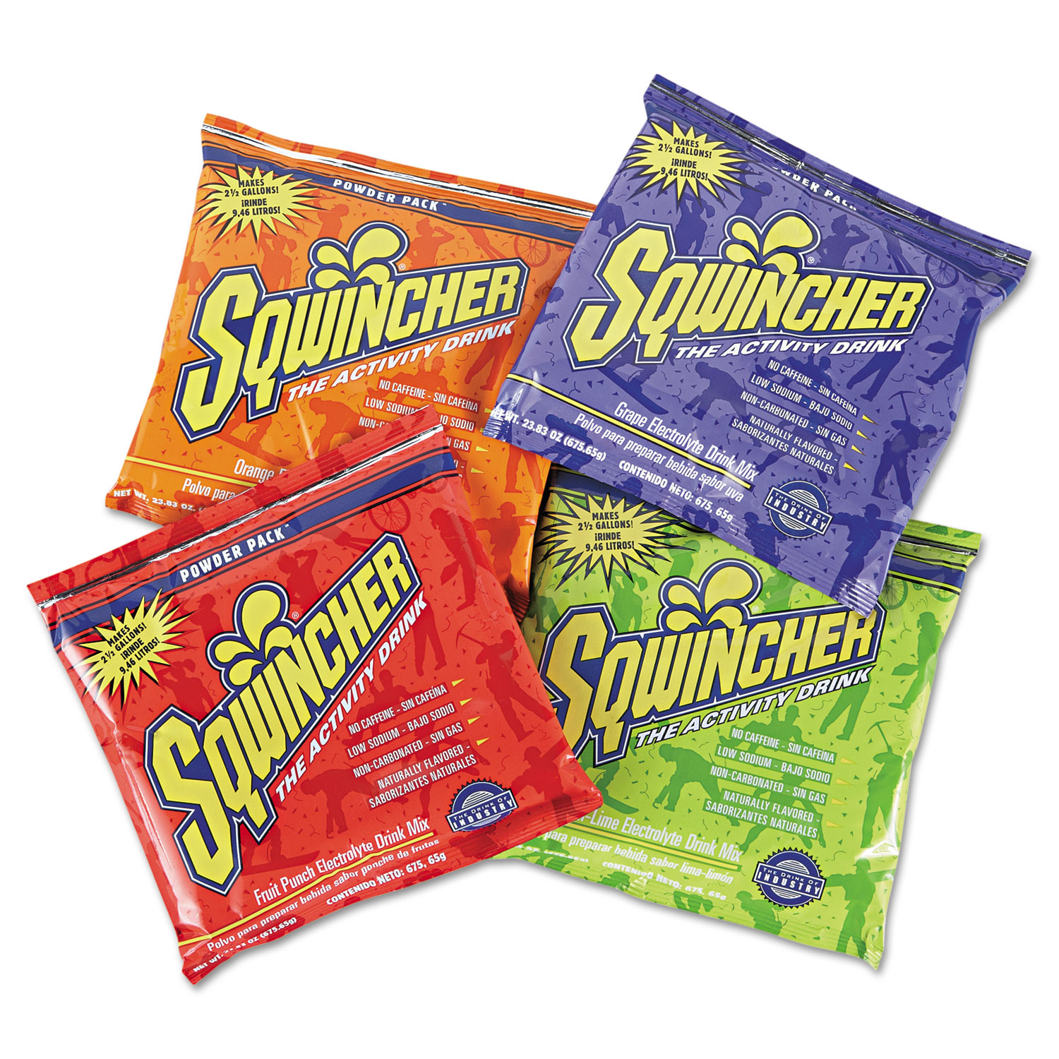  Sqwincher 016044-AS Powder Pack Concentrated Activity Drink, Assorted, 23.83 oz Packet, 32/Carton (SQW016044AS) 