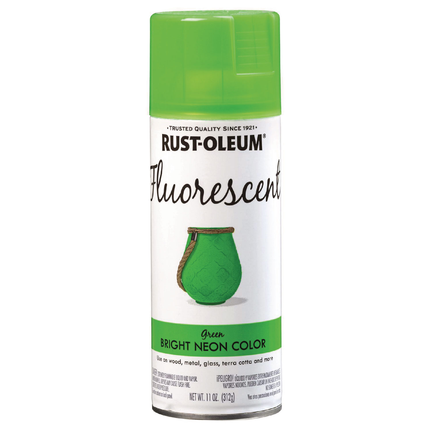 Specialty Fluorescent Spray Paint, Flat Fluorescent Green, 11oz Aerosol Can