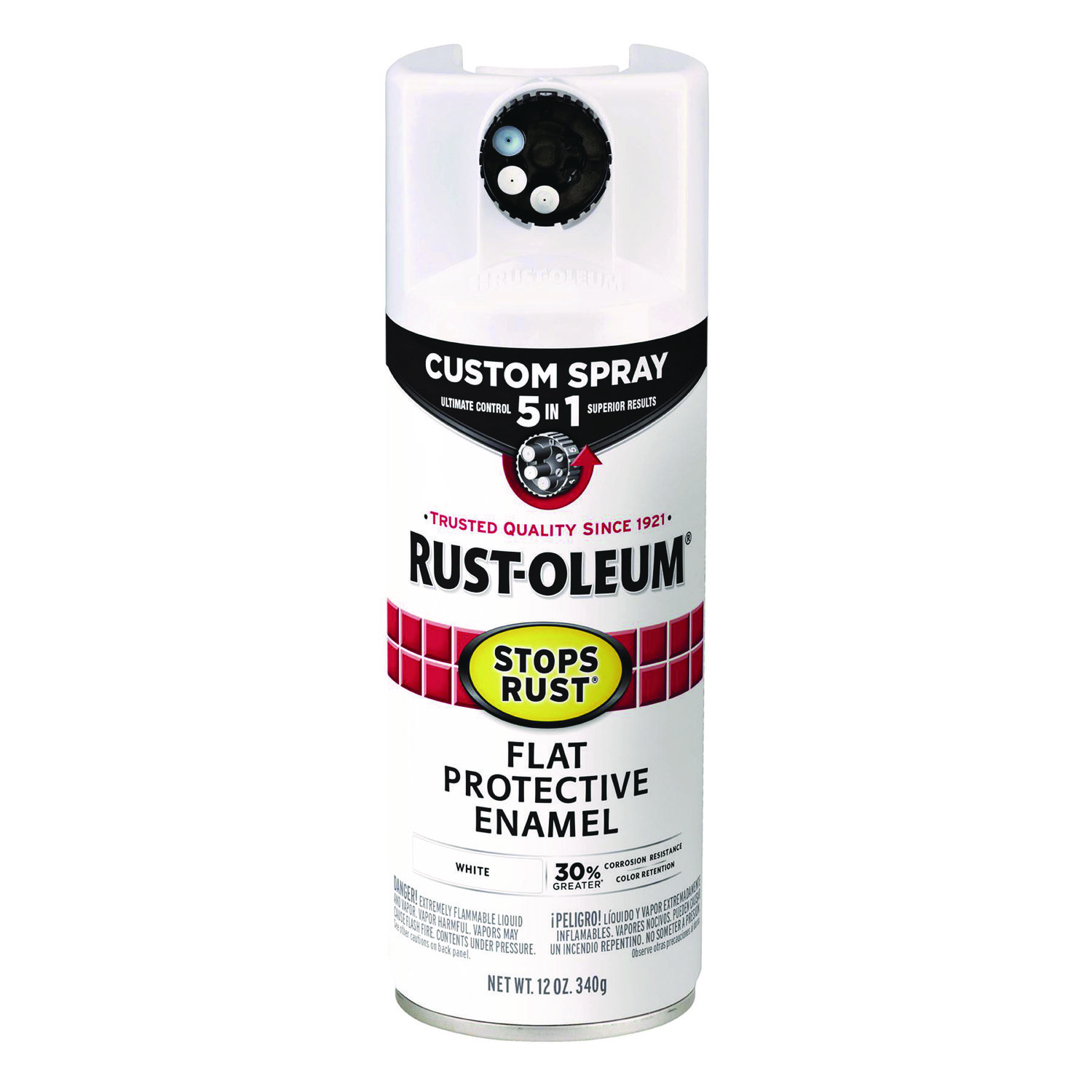 Stops Rust 5-in-1 Spray Paint, Flat White, 12 oz Aerosol Can