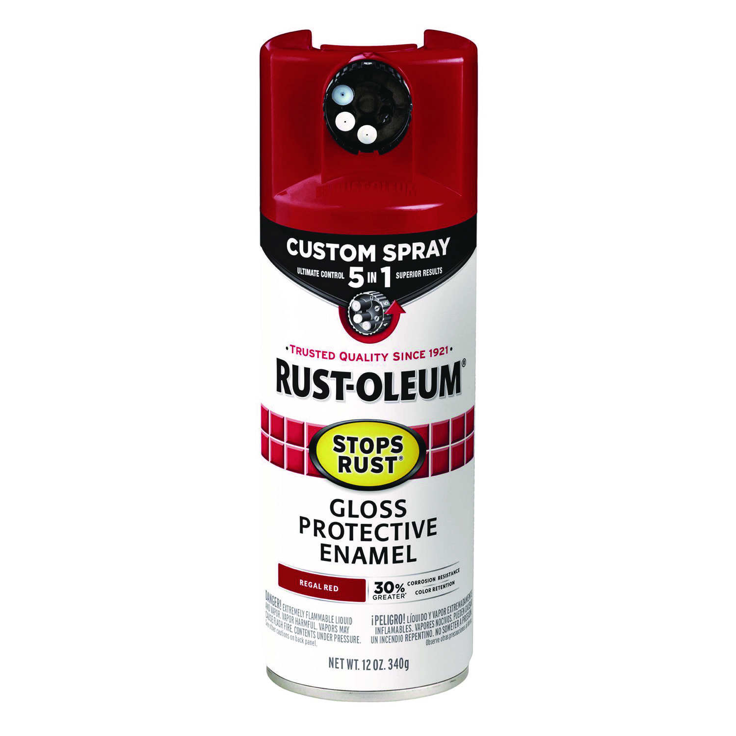 Stops Rust 5-in-1 Spray Paint, Gloss Regal Red, 12 oz Aerosol Can