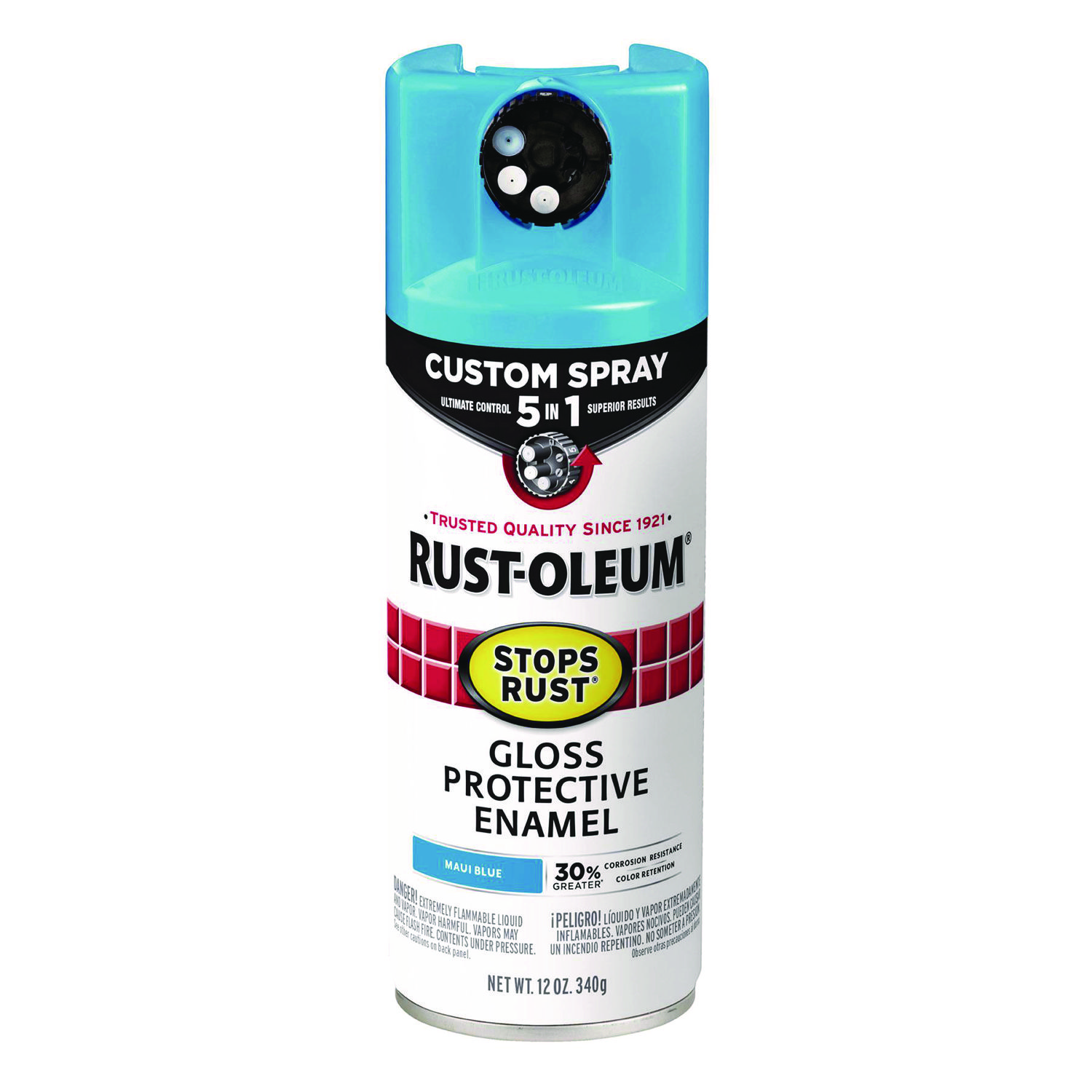Stops Rust 5-in-1 Spray Paint, Gloss Maui Blue, 12 oz Aerosol Can