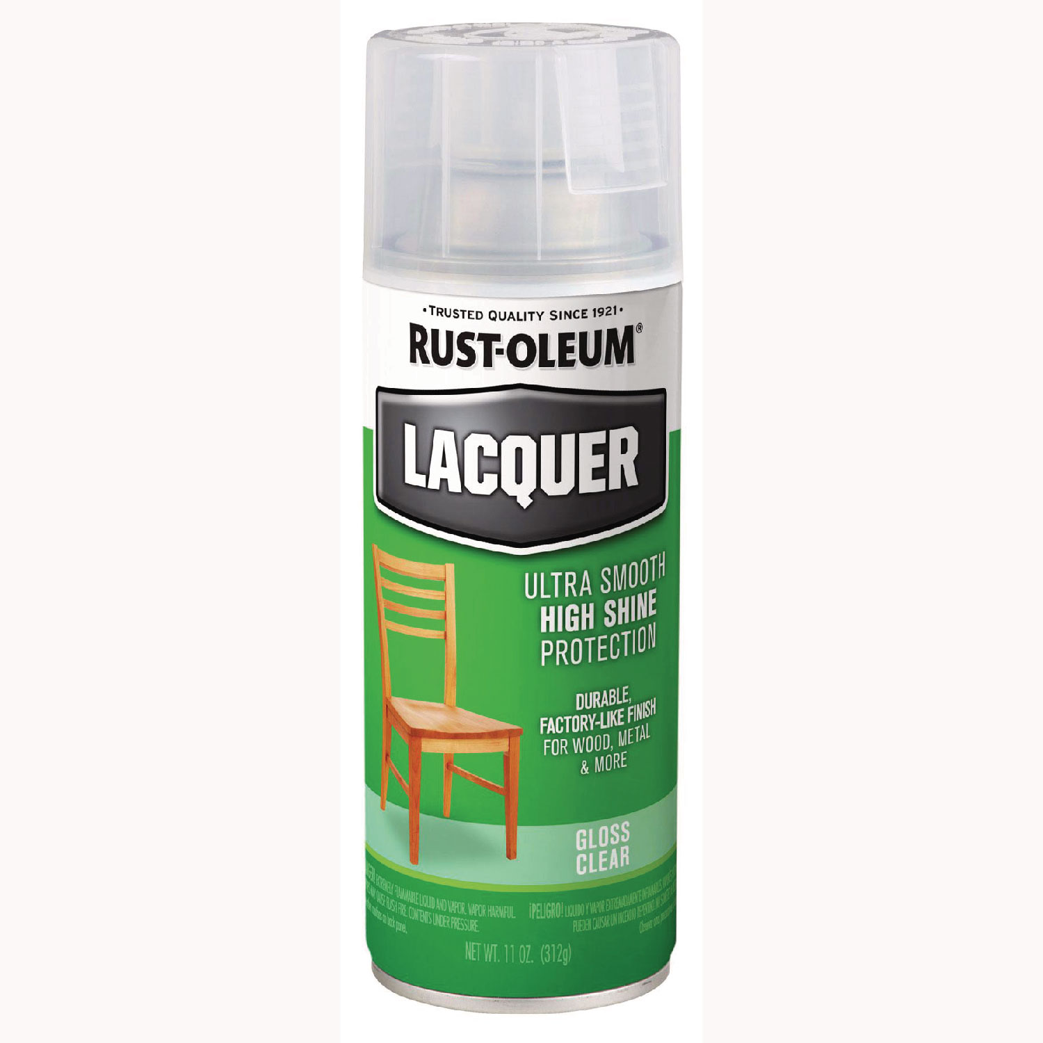 Specialty Lacquer Spray Paint, Gloss Clear, 12 oz Aerosol Can, 6/Carton