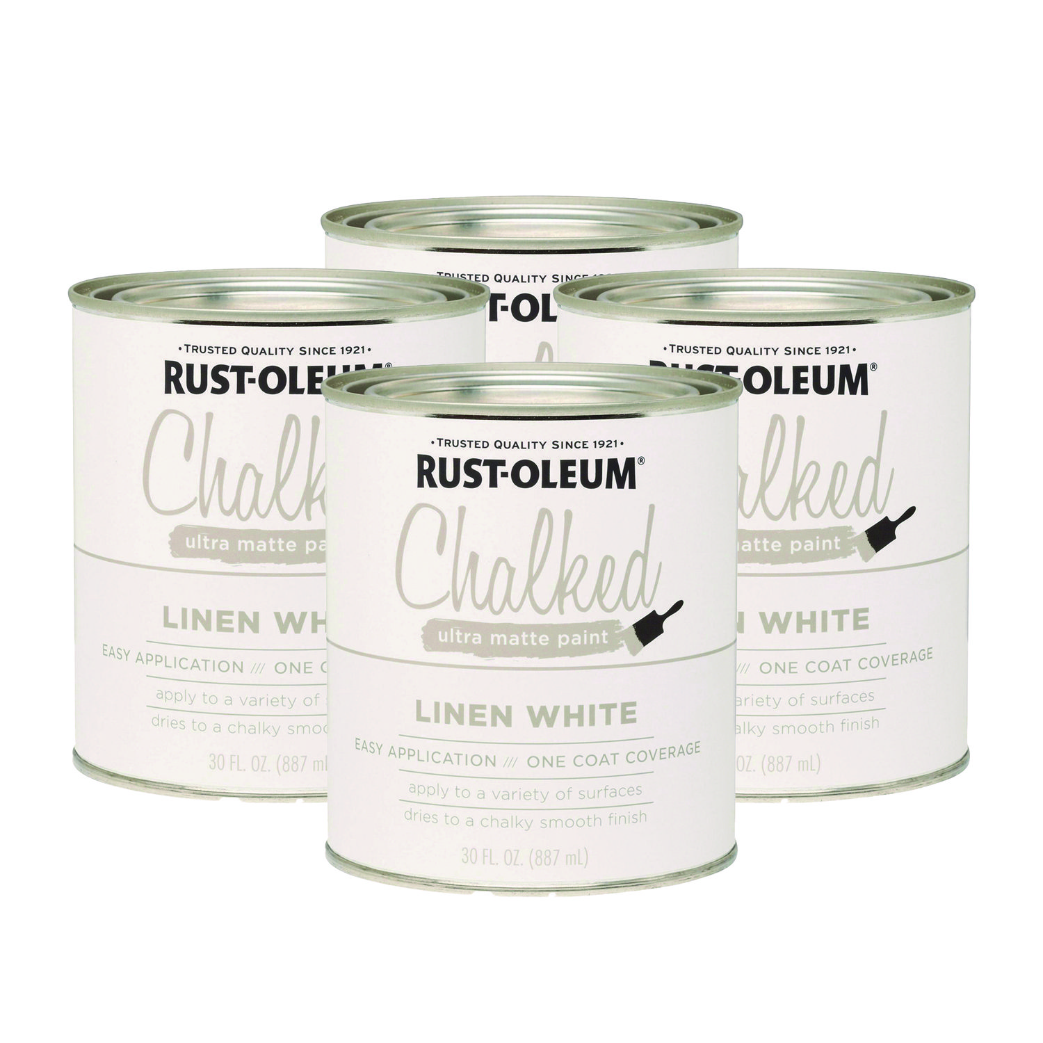 Ultra Matte Chalked Paint, Matte White, Quart Can, 2/Carton
