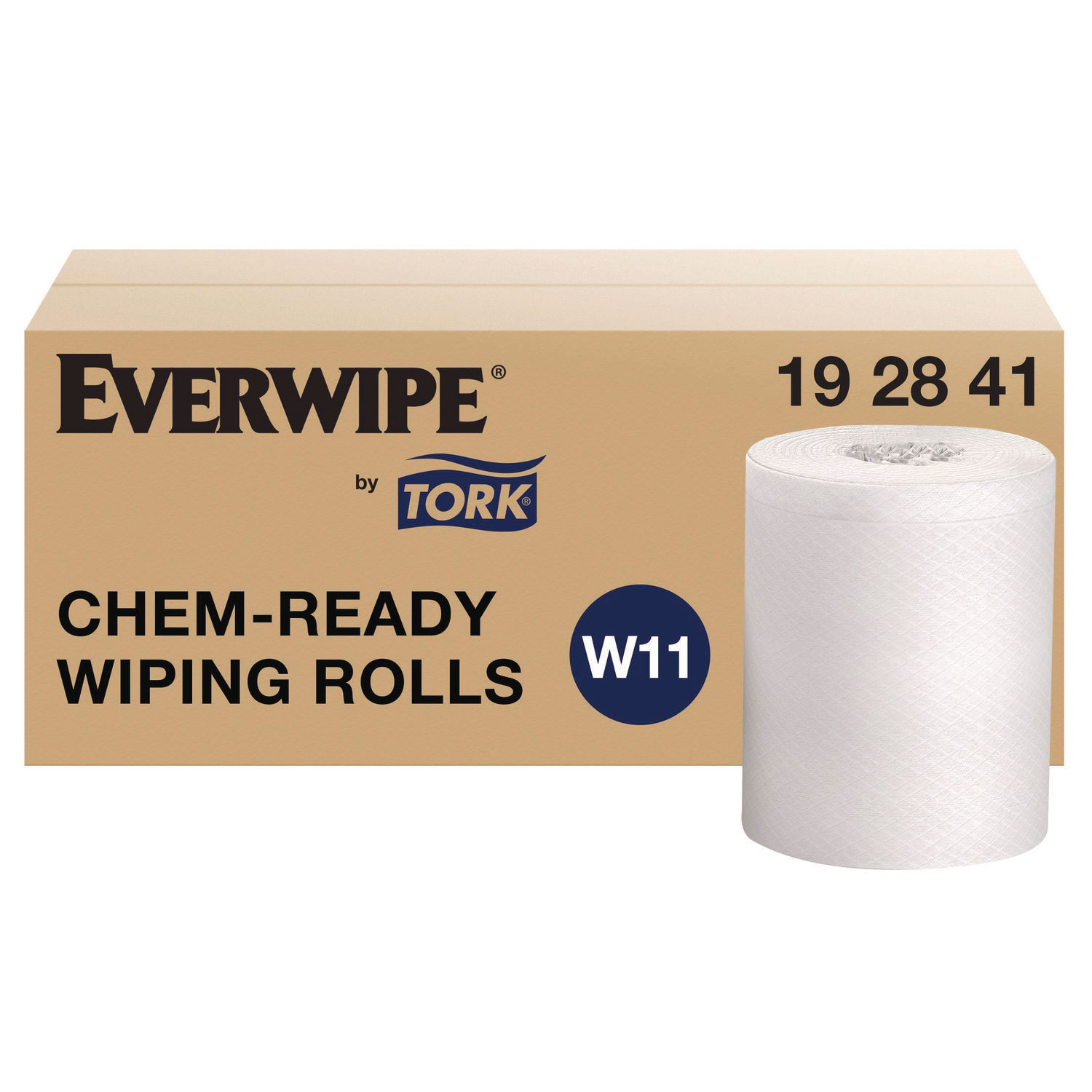 Chem-Ready Wiping Rolls, 1-Ply, 12 x 12, White, 90 Sheets, 6 Rolls/Carton